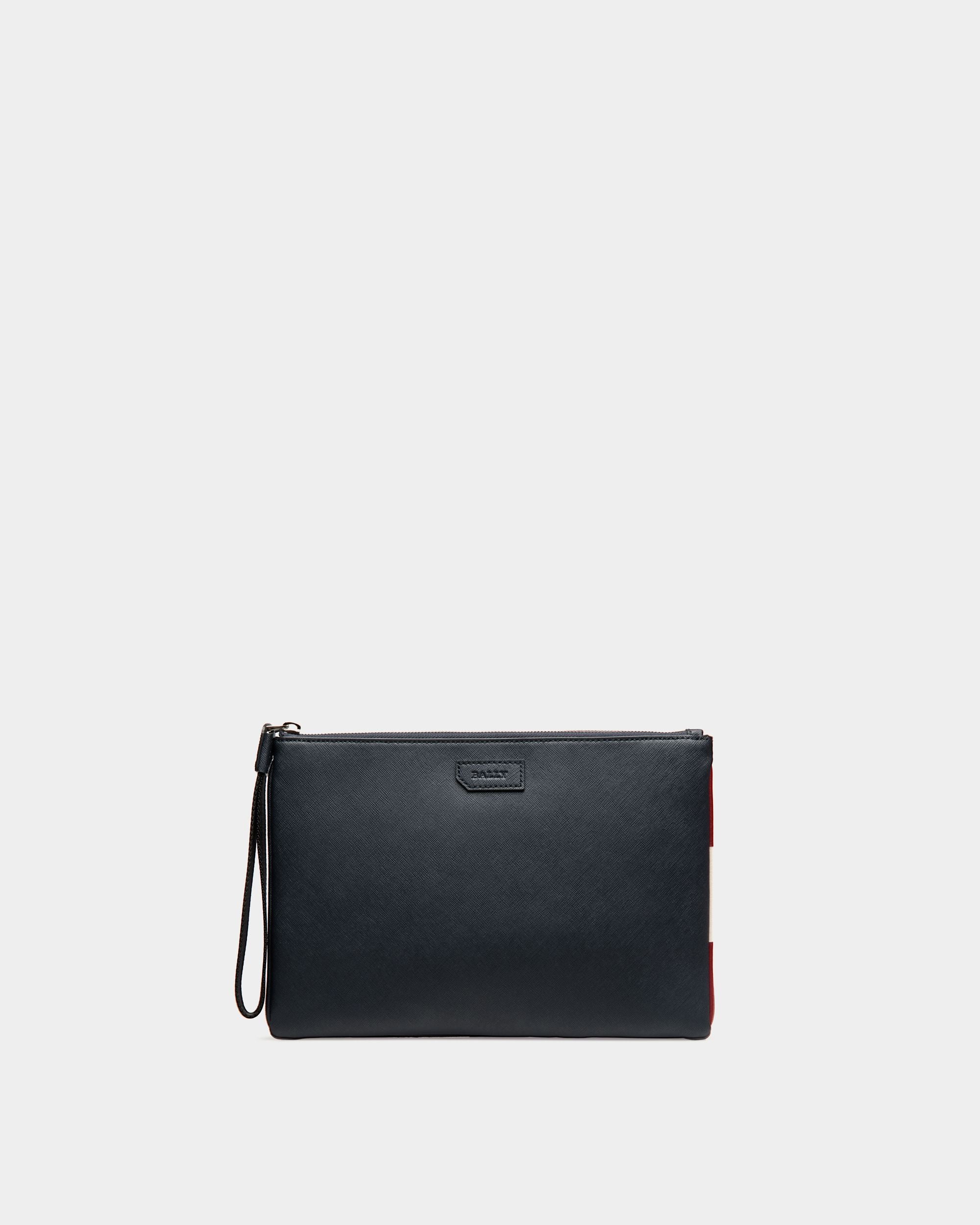 Clutch In Blue Bovine Split - 男性 - Bally - 01