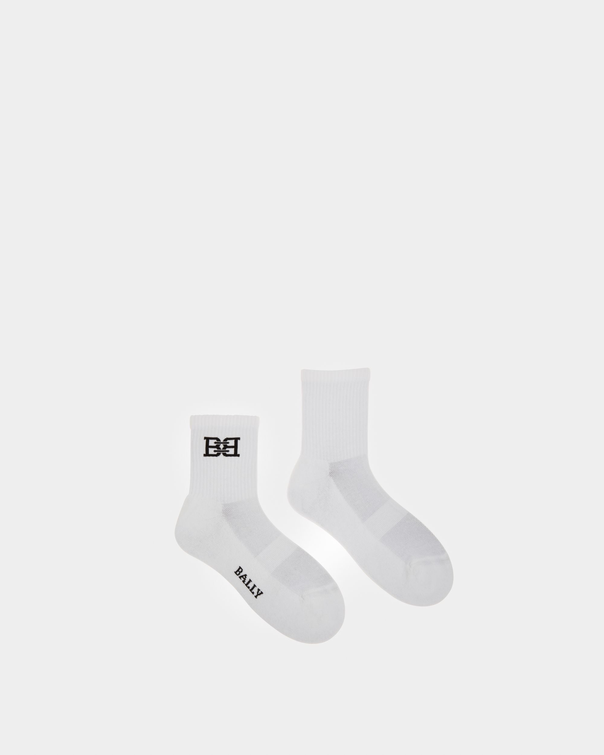 ホワイト コットンミックス ソックス - 男性 - Bally - 01