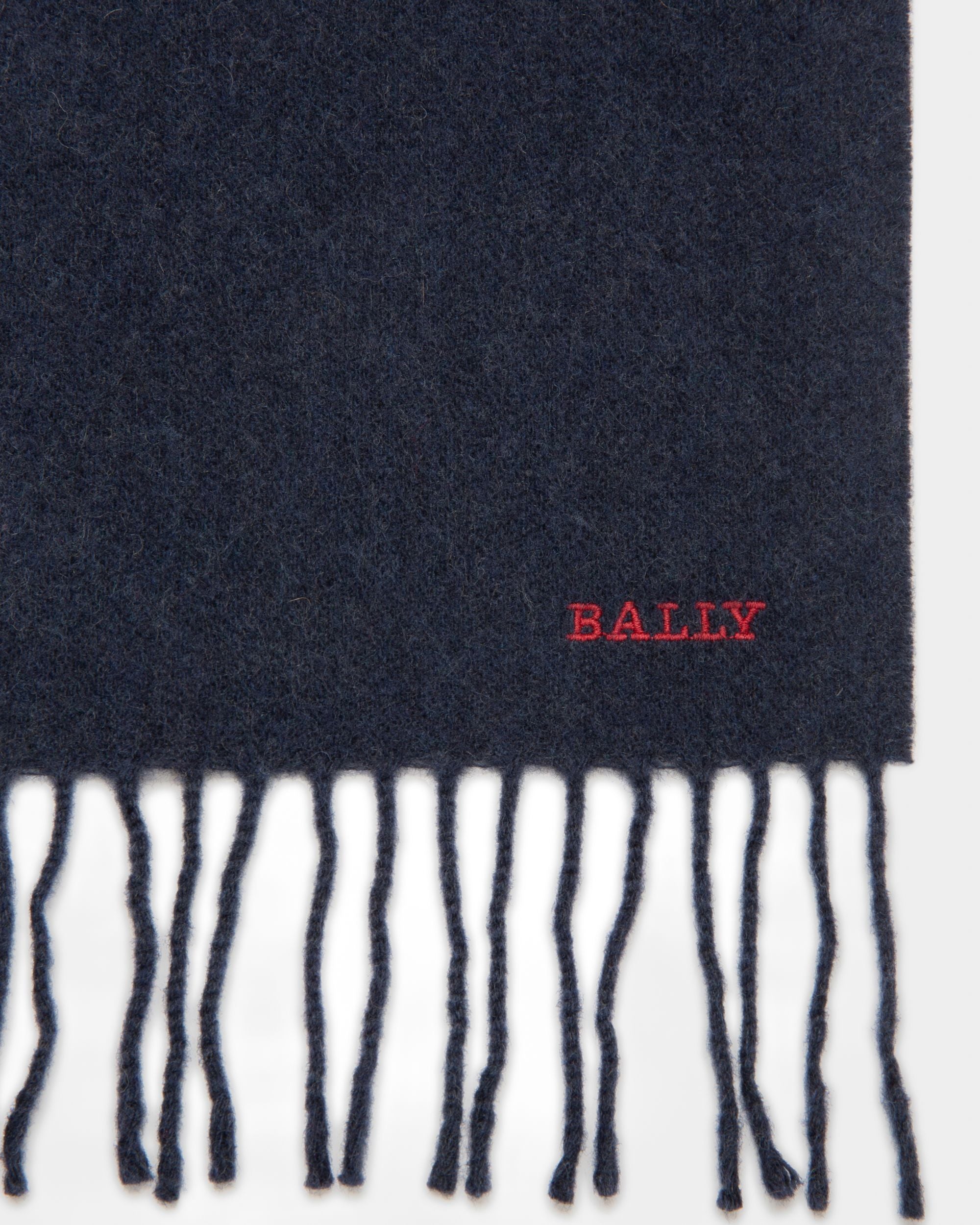 Bally Stripe スカーフ ネイビー メリノウール＆カシミア スカーフ - 男性 - Bally - 02