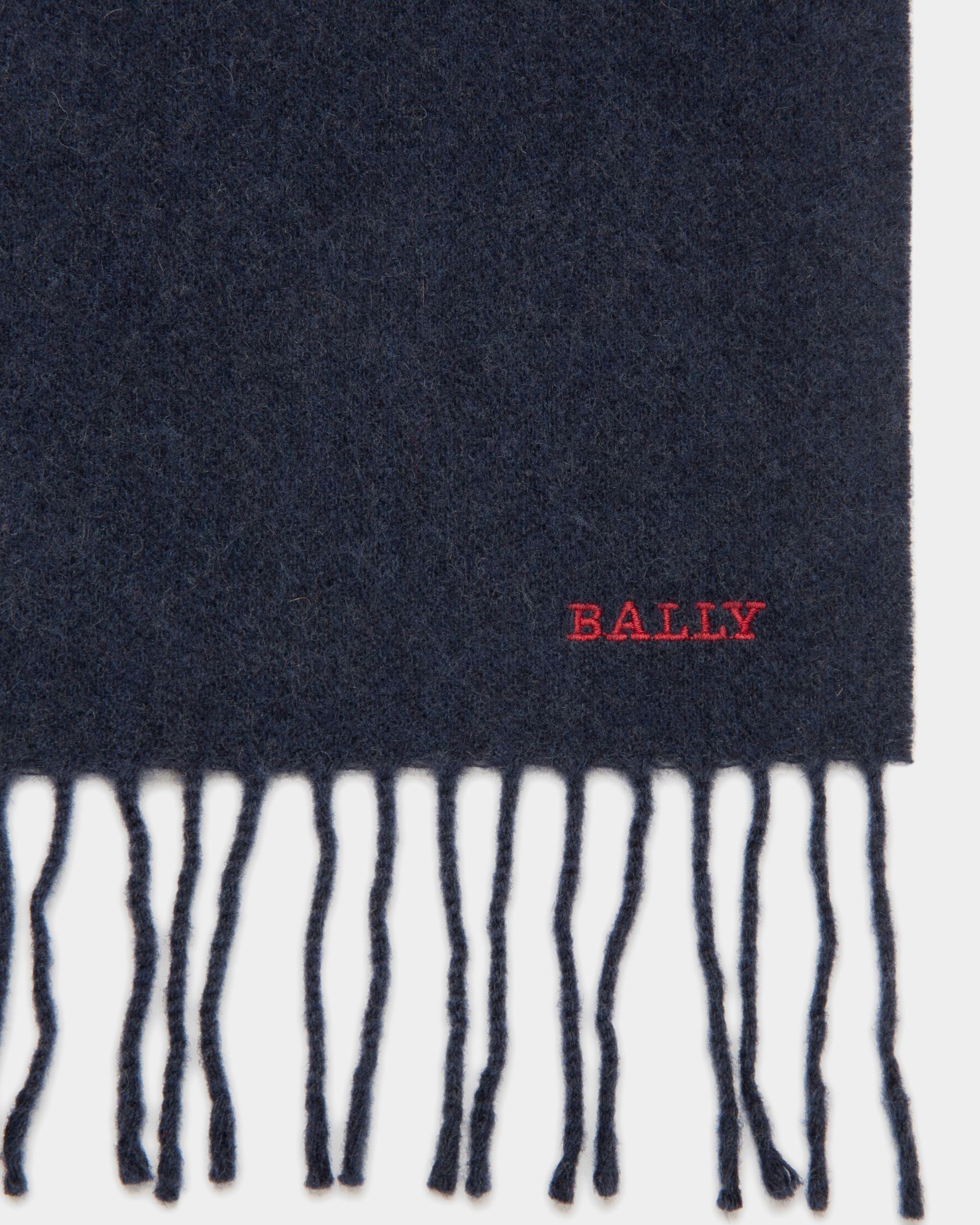 Bally Stripe スカーフ ネイビー メリノウール＆カシミア スカーフ - 男性 - Bally - 03