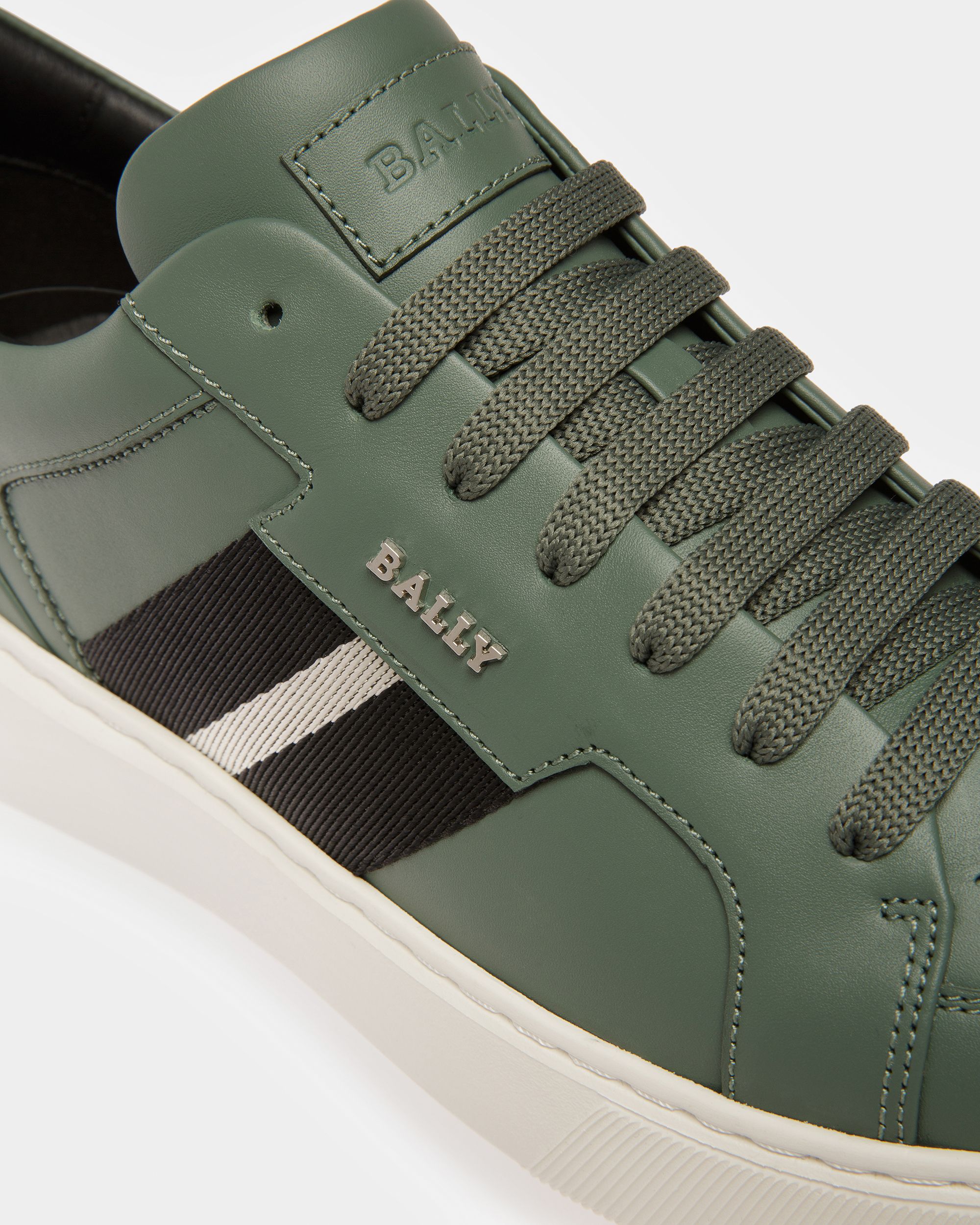 Moony セージ レザー＆ファブリック スニーカー - 男性 - Bally - 06
