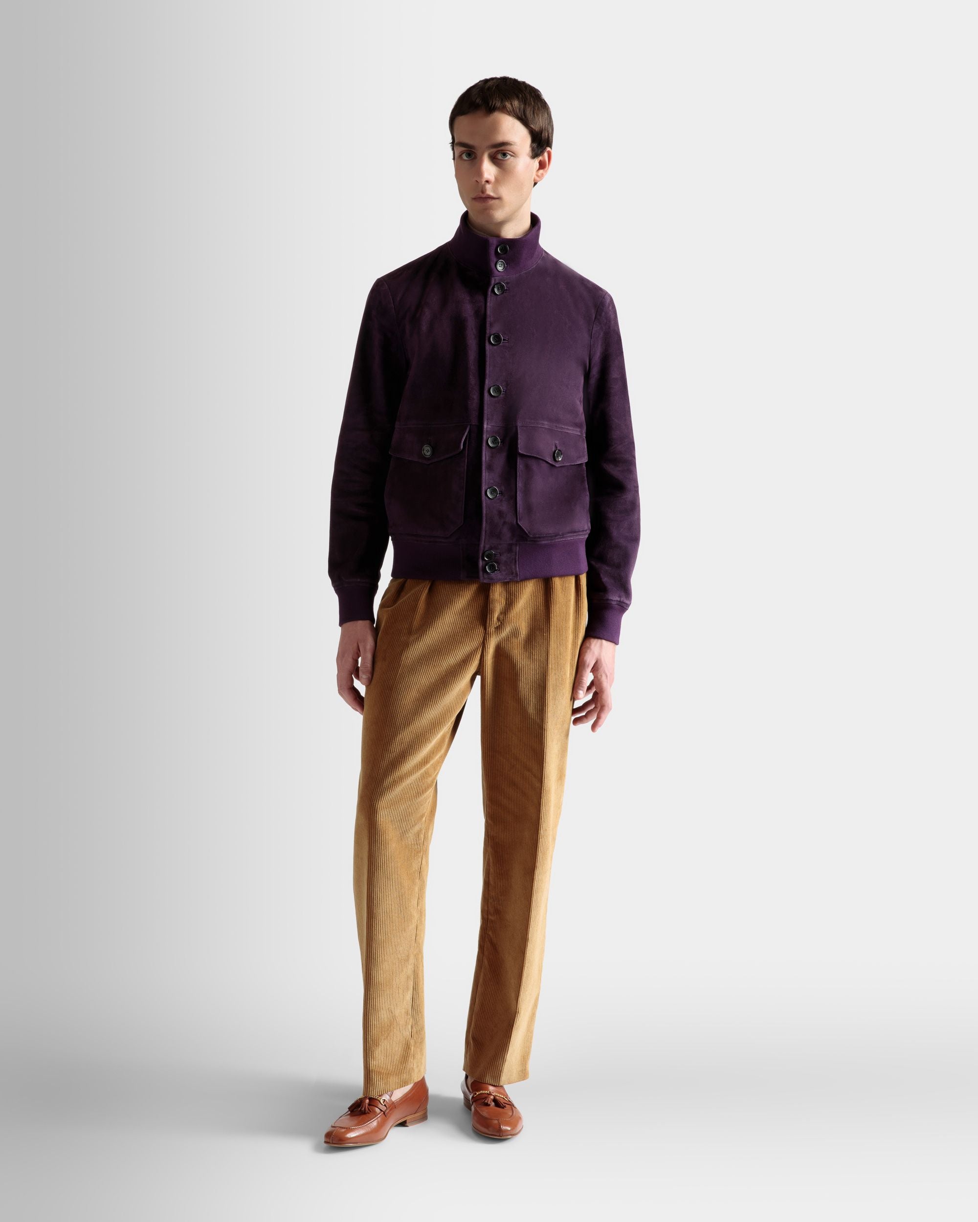 ハイネック ボンバージャケット オーキッド スエード - 男性 - Bally - 02