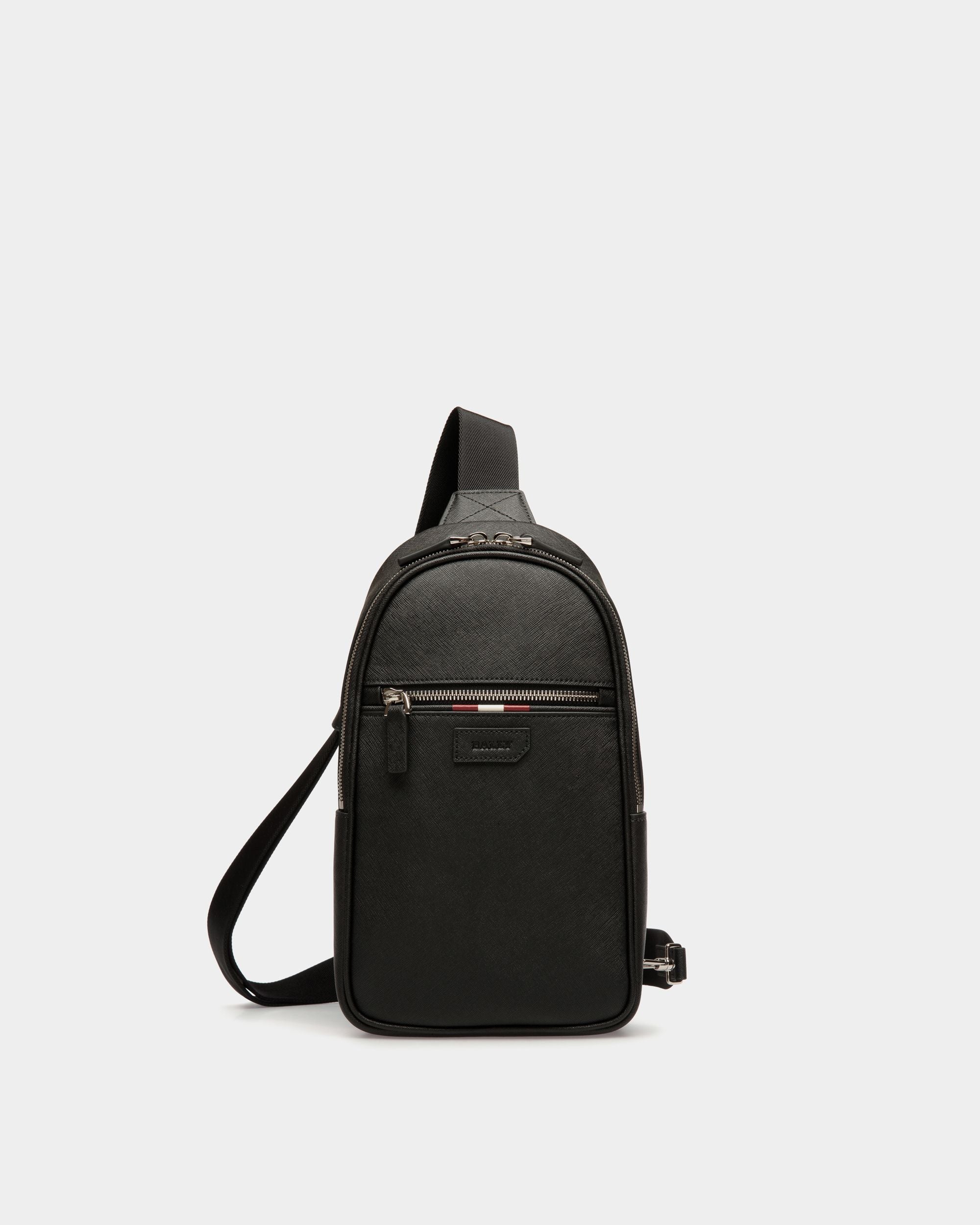 Sling Bag In Black Bovine Split - 男性 - Bally - 01