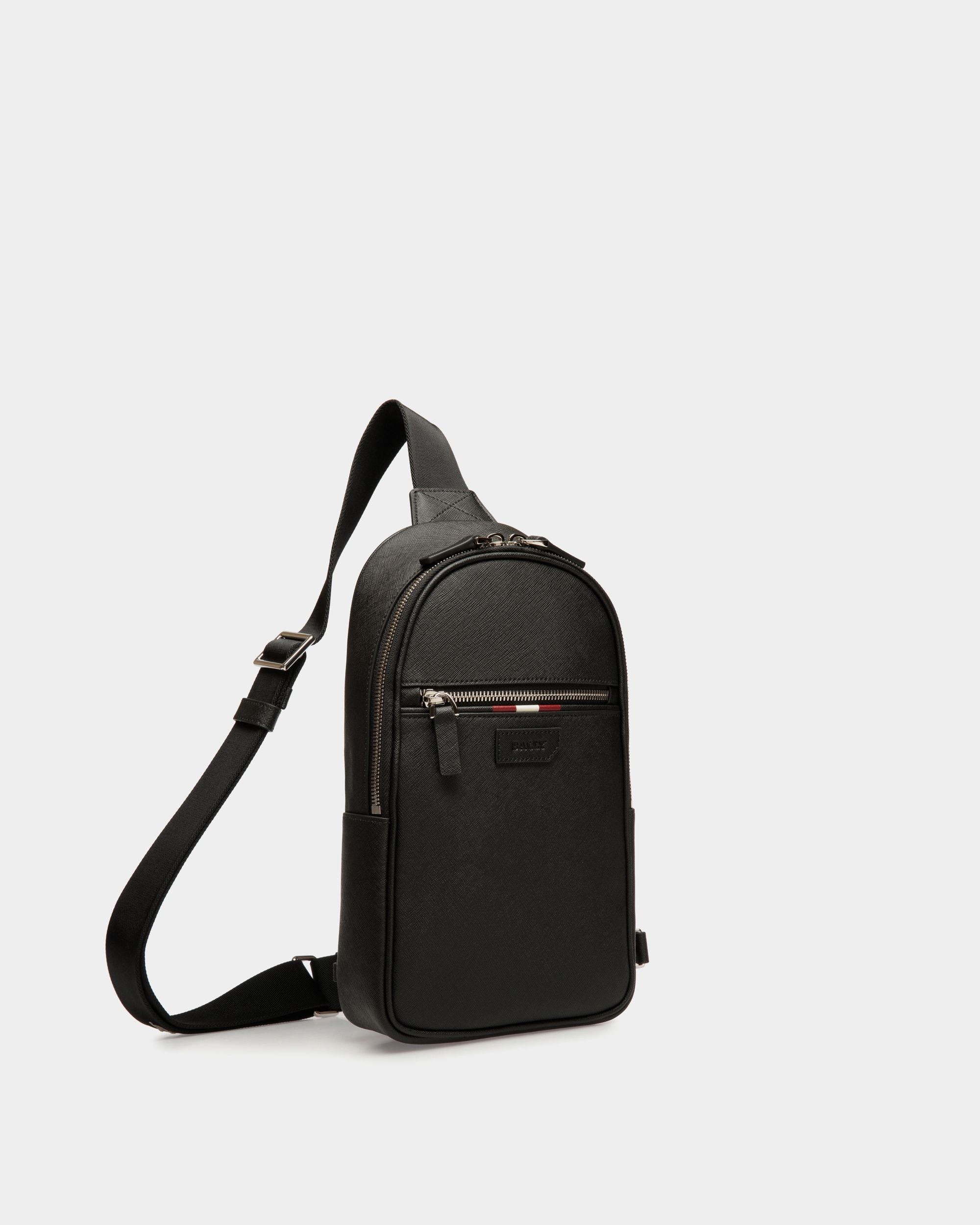 Sling Bag In Black Bovine Split - 男性 - Bally - 03