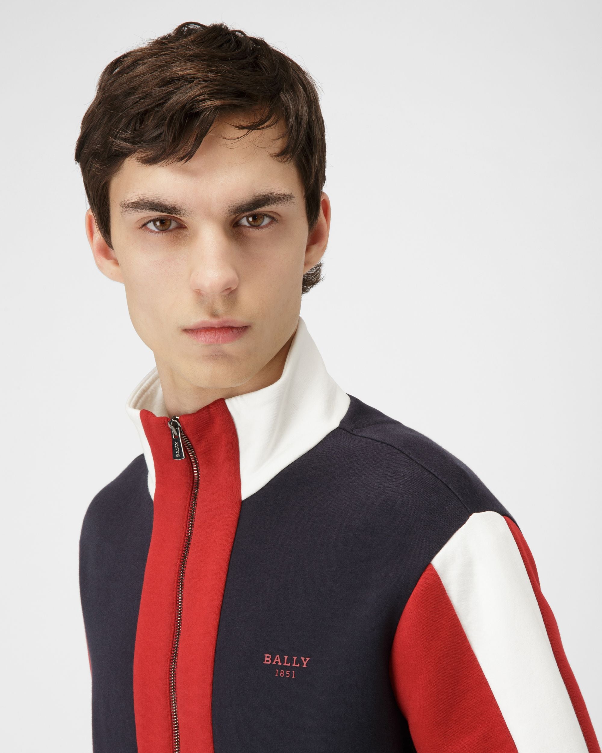 ネイビー＆バリーレッド コットン トップス - 男性 - Bally - 04