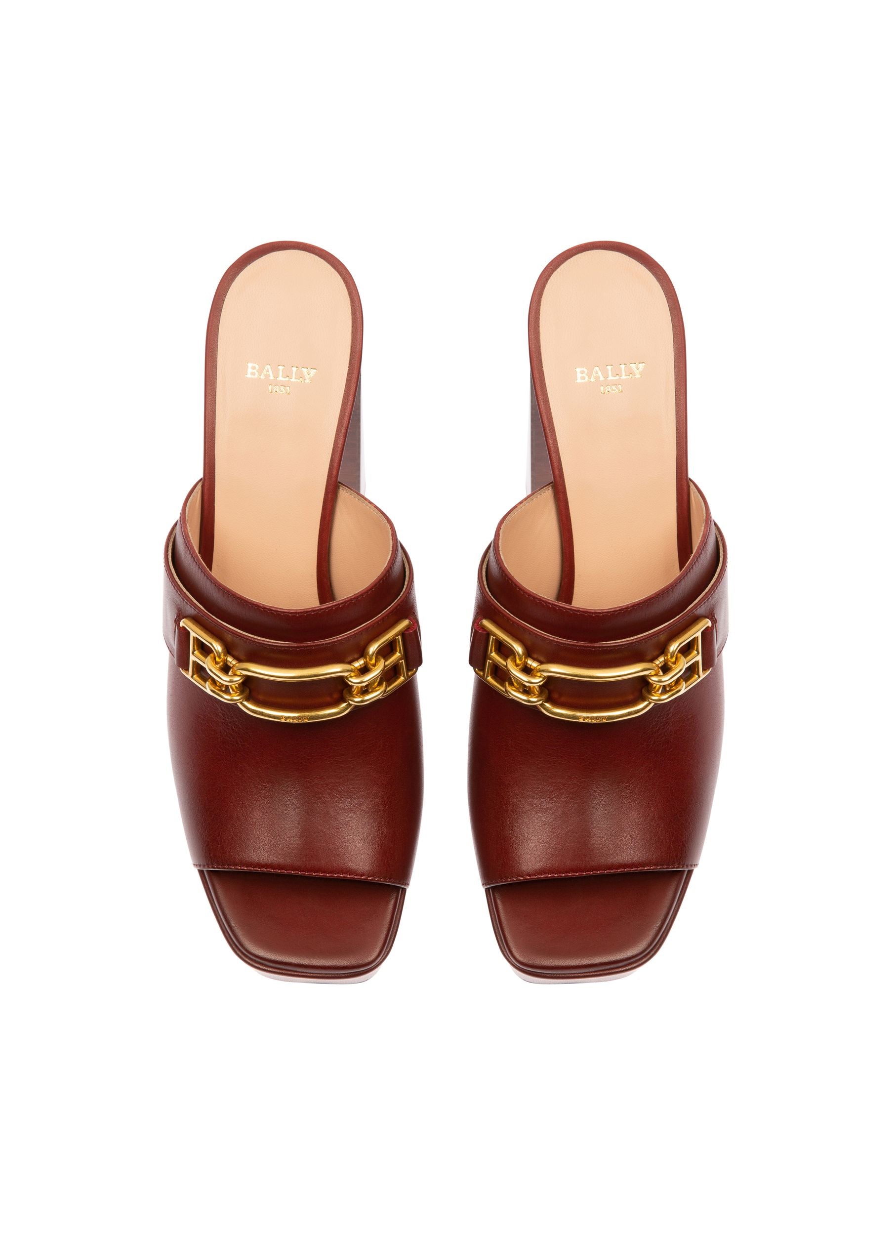 Delania ヘリテージレッド レザー サンダルミュール - 女性 - Bally - 02