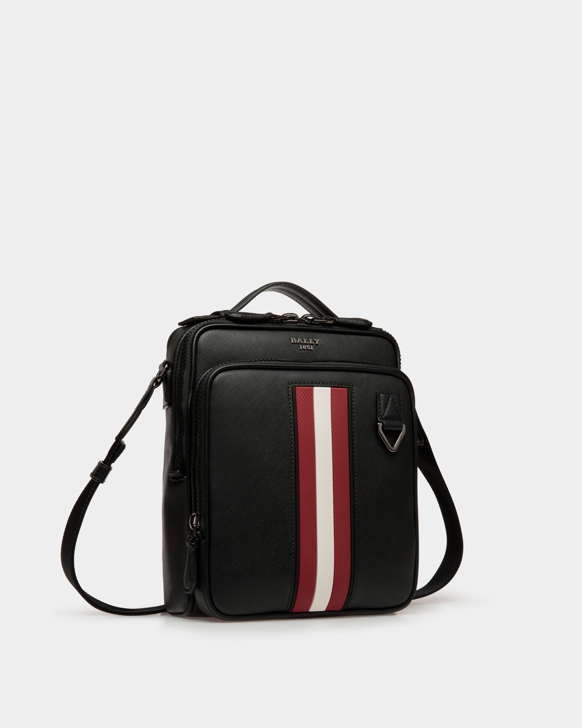 Mackao ブラック リサイクルレザー クロスボディバッグ - 男性 - Bally - 04