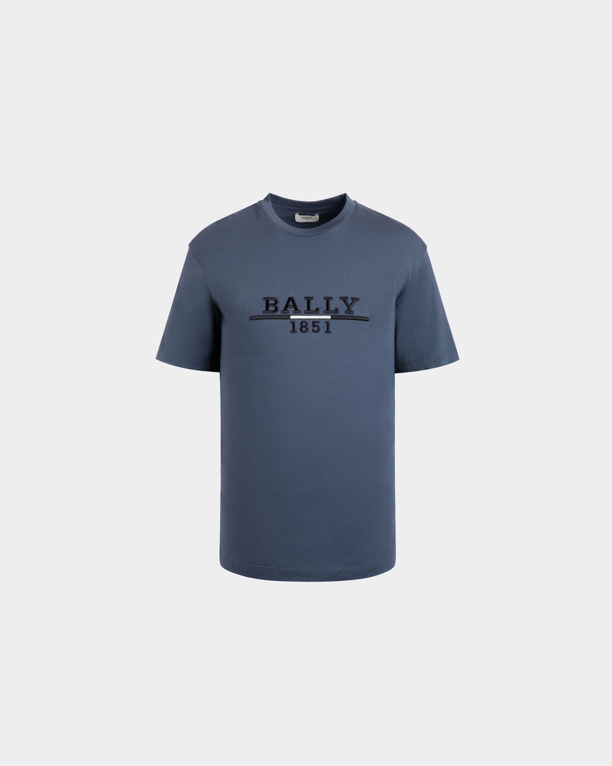 T-Shirt In Blue Cotton - 男性 - Bally - 01