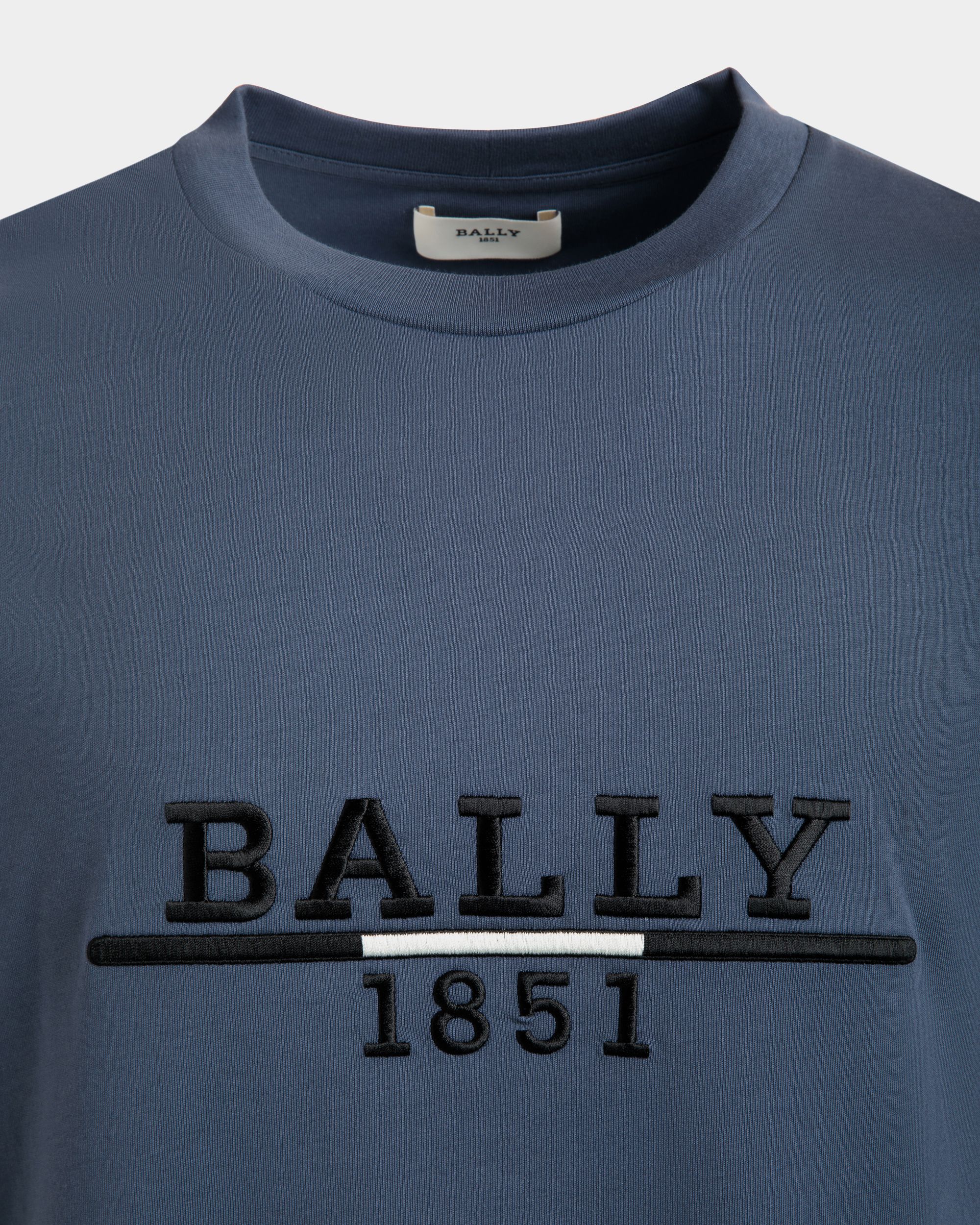 T-Shirt In Blue Cotton - 男性 - Bally - 02