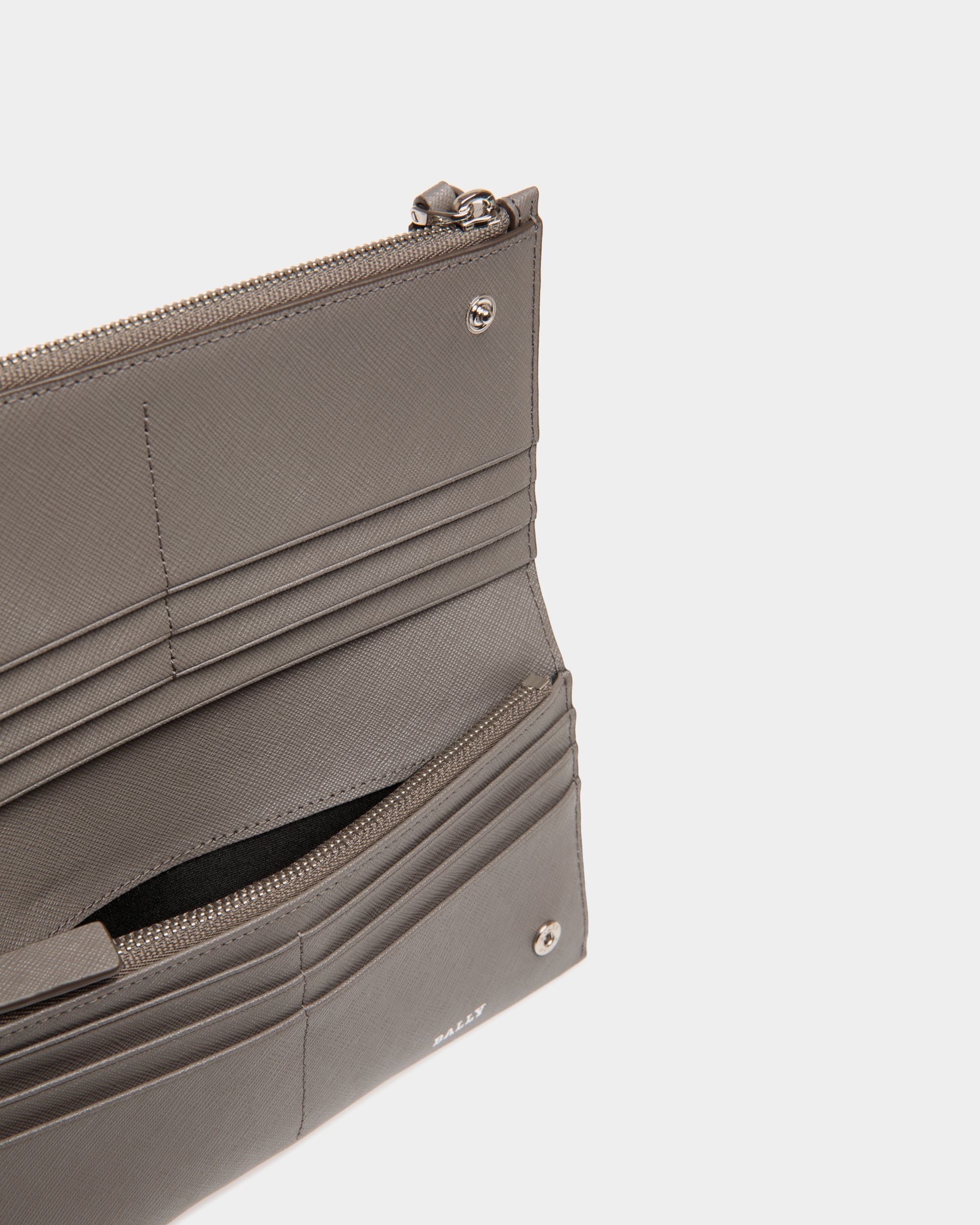 Continental Wallet In Grey Bovine Split - 男性 - Bally - 04