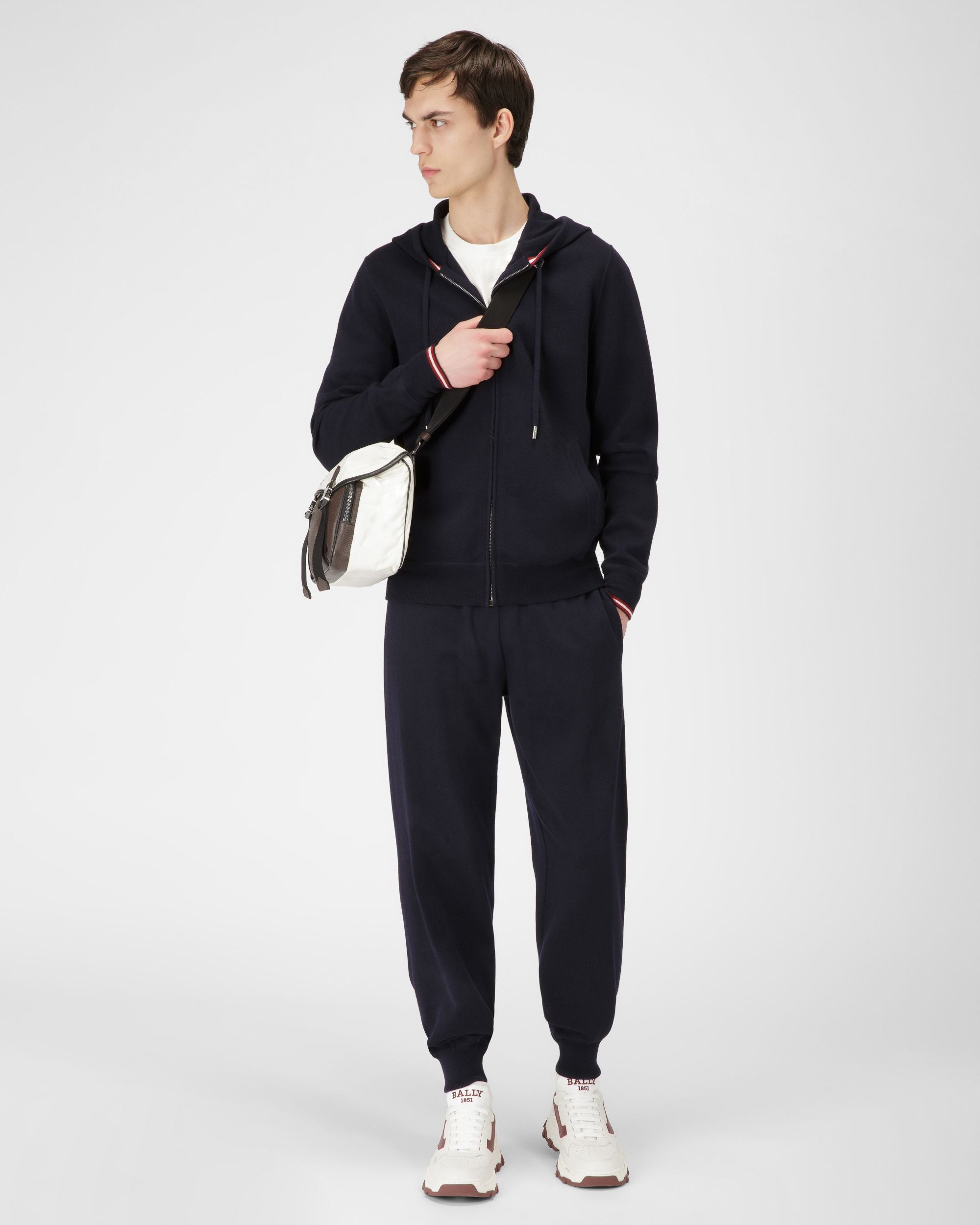 カシミア スウェットパンツ ネイビー カシミア スウェットパンツ - 男性 - Bally - 04