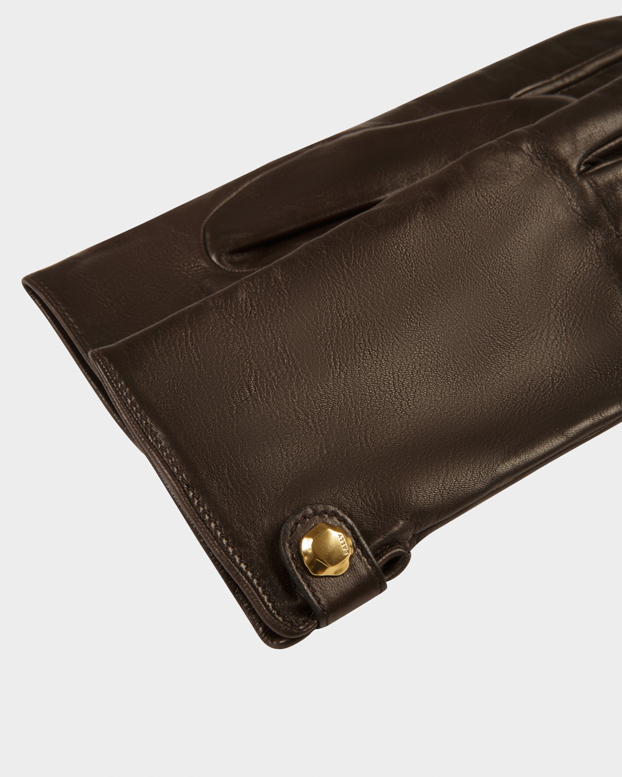 エボニーブラウン レザー グローブ - 女性 - Bally - 02
