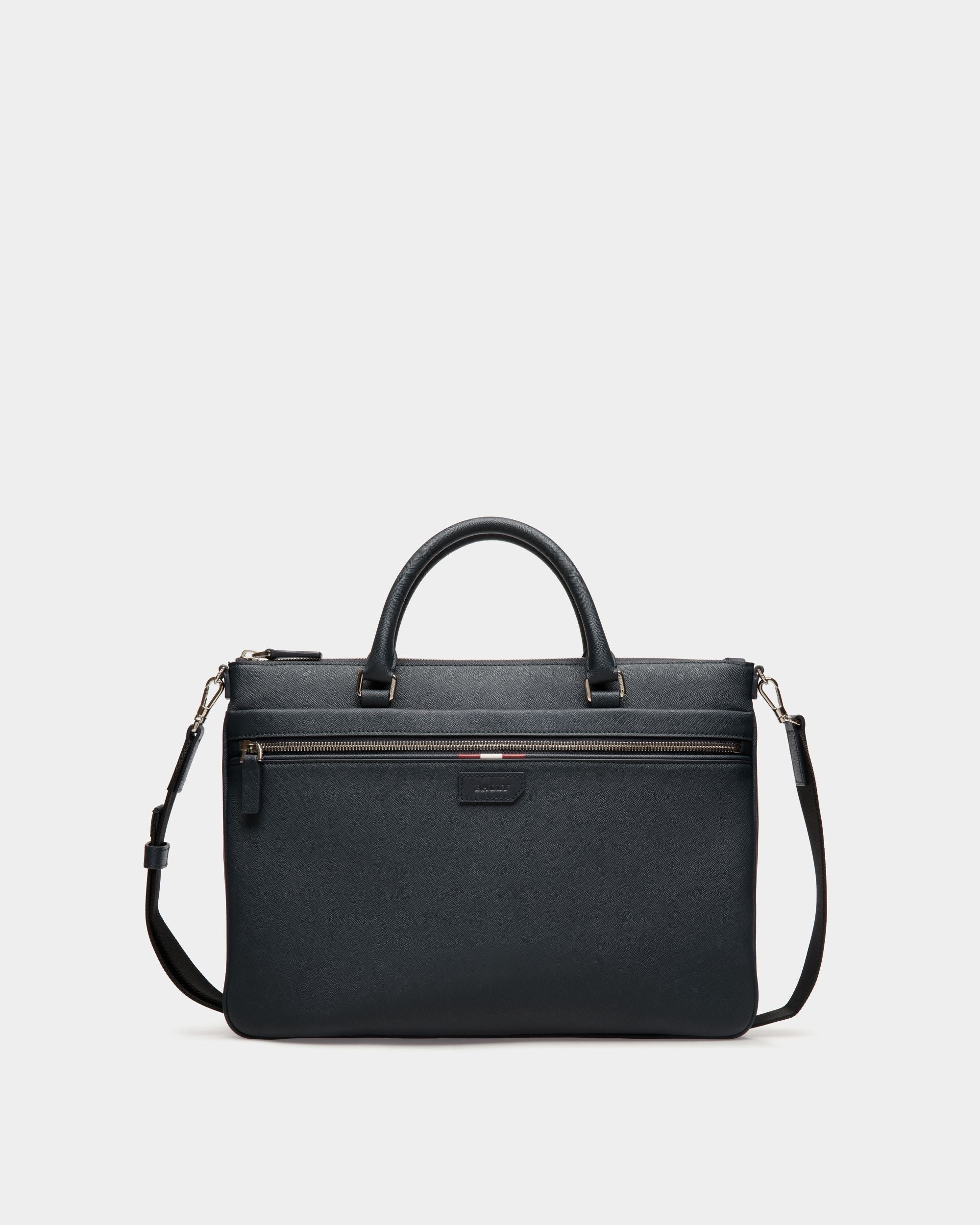 Brief Case In Blue Bovine Split - 男性 - Bally - 01