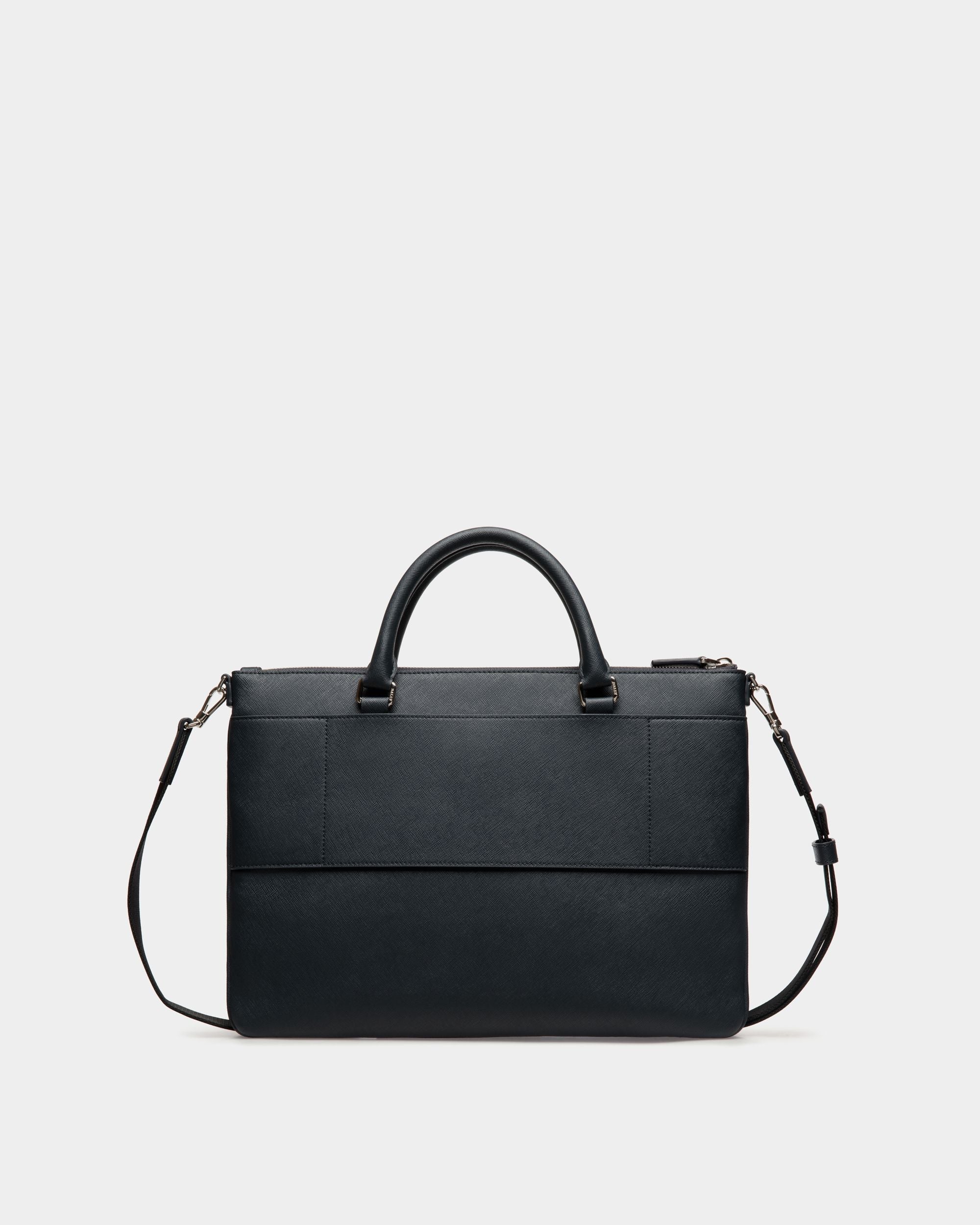 Brief Case In Blue Bovine Split - 男性 - Bally - 02
