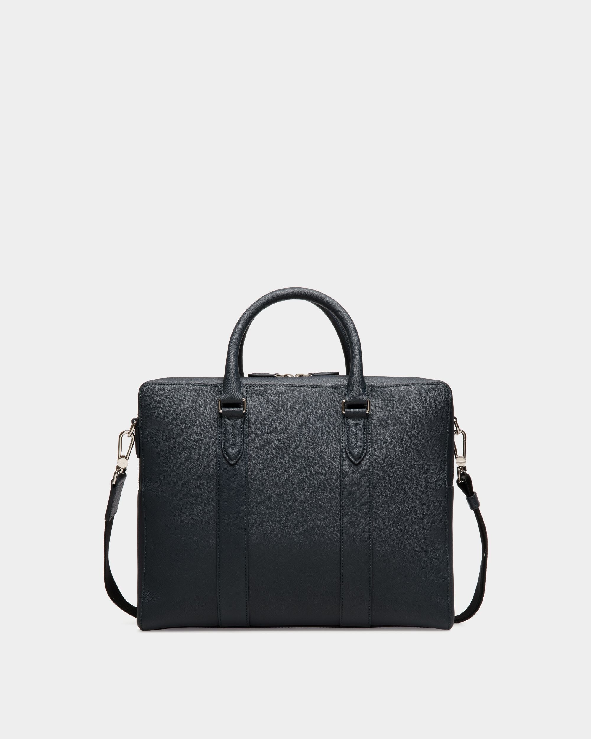 Business Bag In Black Bovine Split - 男性 - Bally - 02