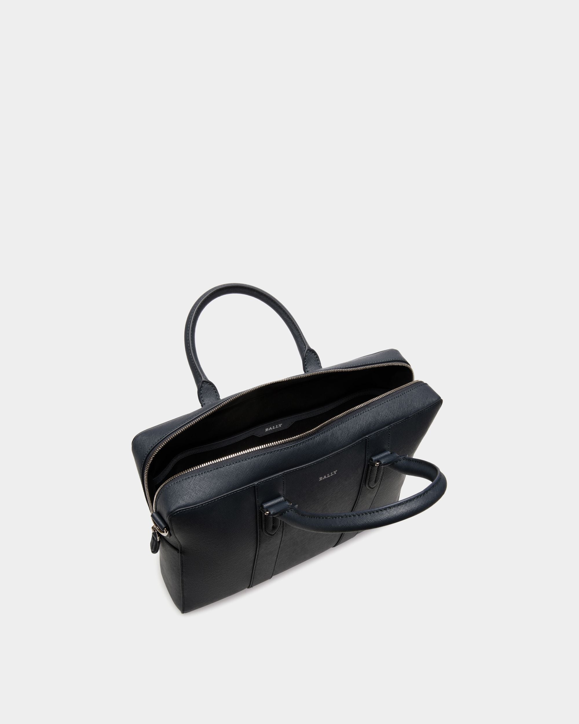 Business Bag In Black Bovine Split - 男性 - Bally - 04