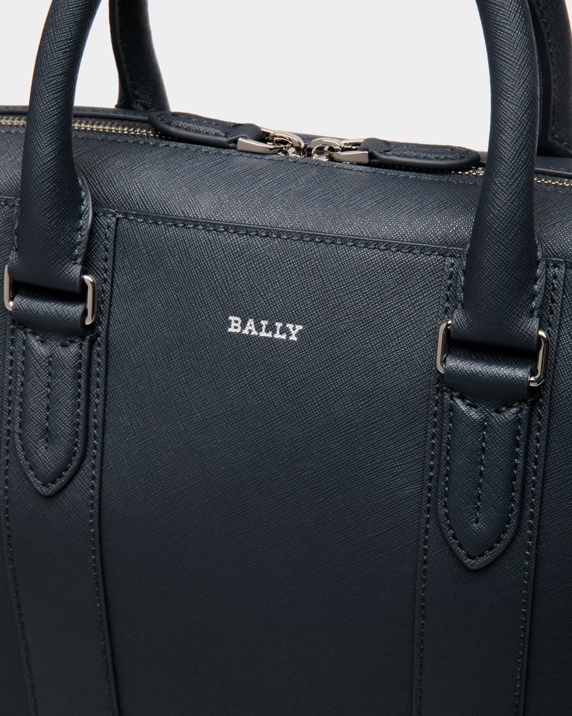 Business Bag In Black Bovine Split - 男性 - Bally - 05