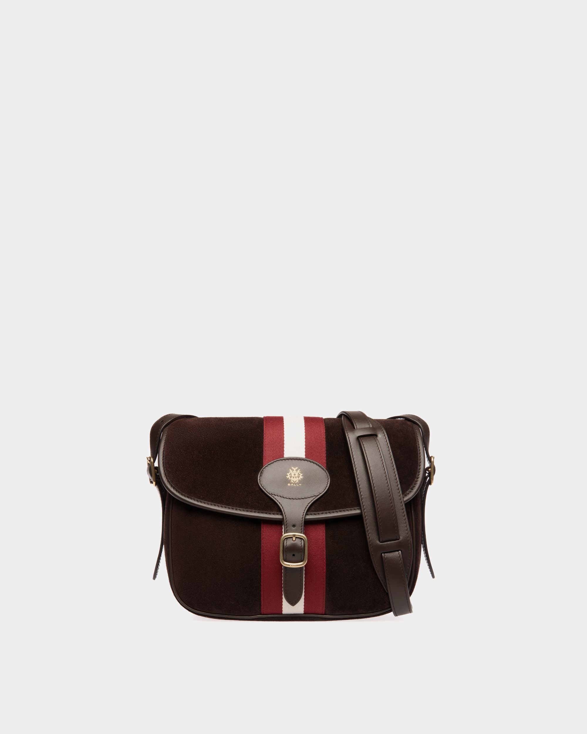 Beckett クロスボディバッグ エバノブラウン スエード＆レザー - 男性 - Bally - 01