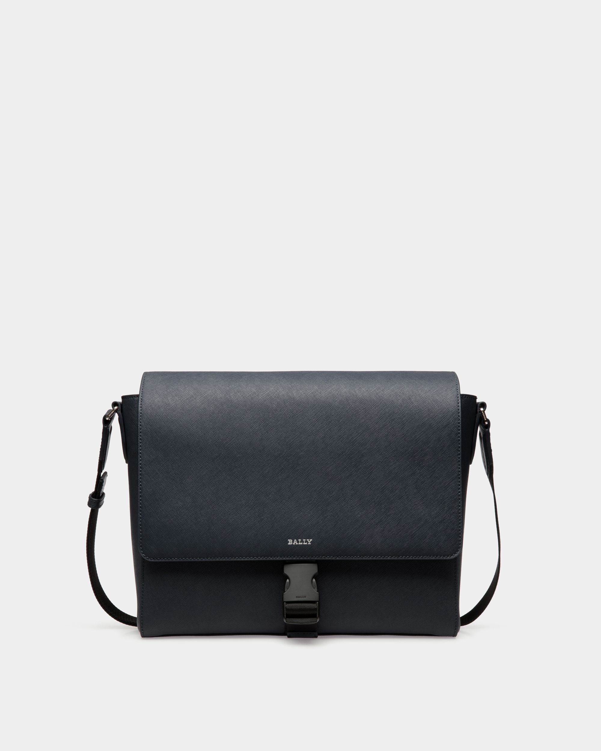 Messenger Bag In Blue Leather - 男性 - Bally - 01