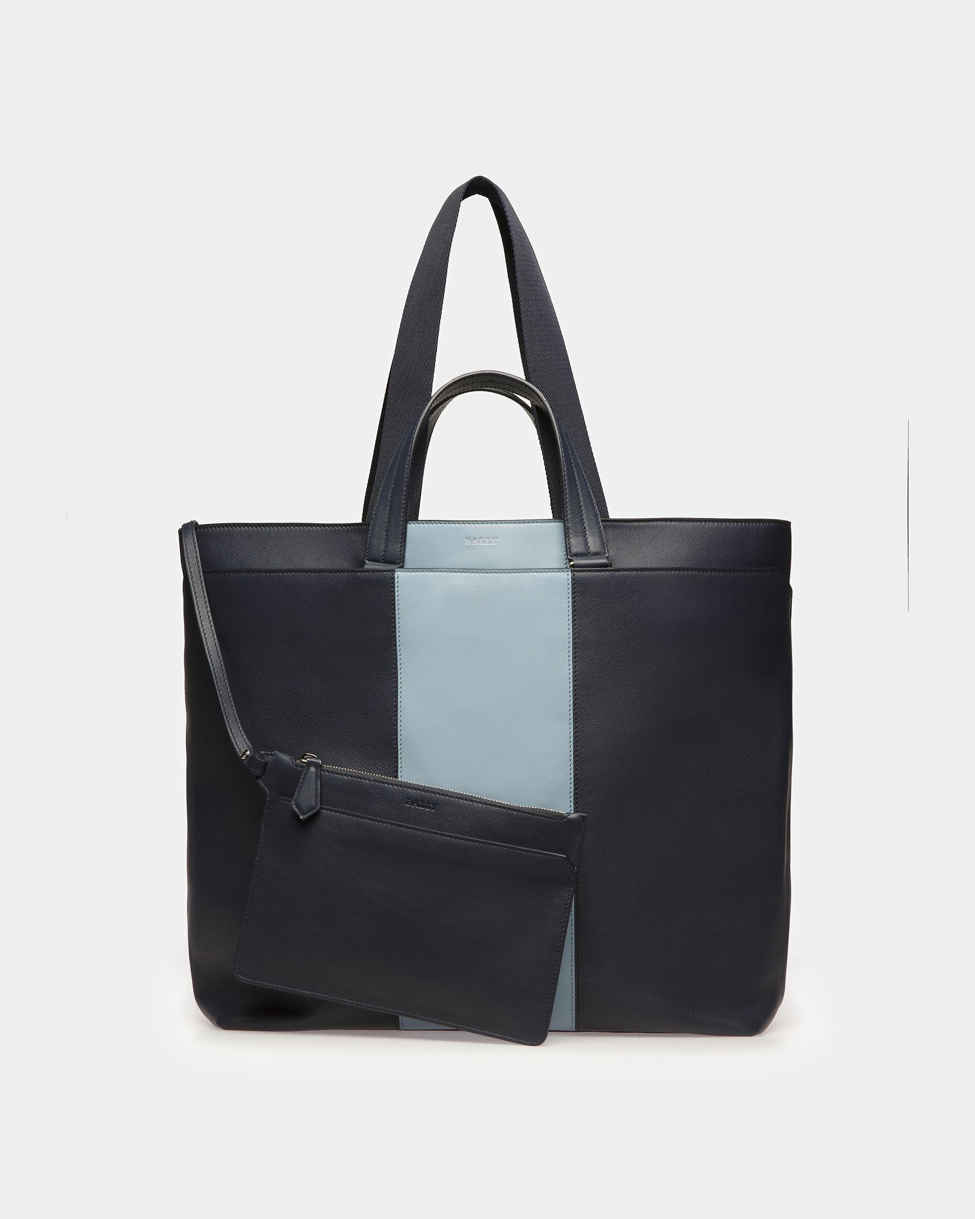 Havid ミッドナイトブルー＆ライトブルー レザー トートバッグ - 男性 - Bally - 09