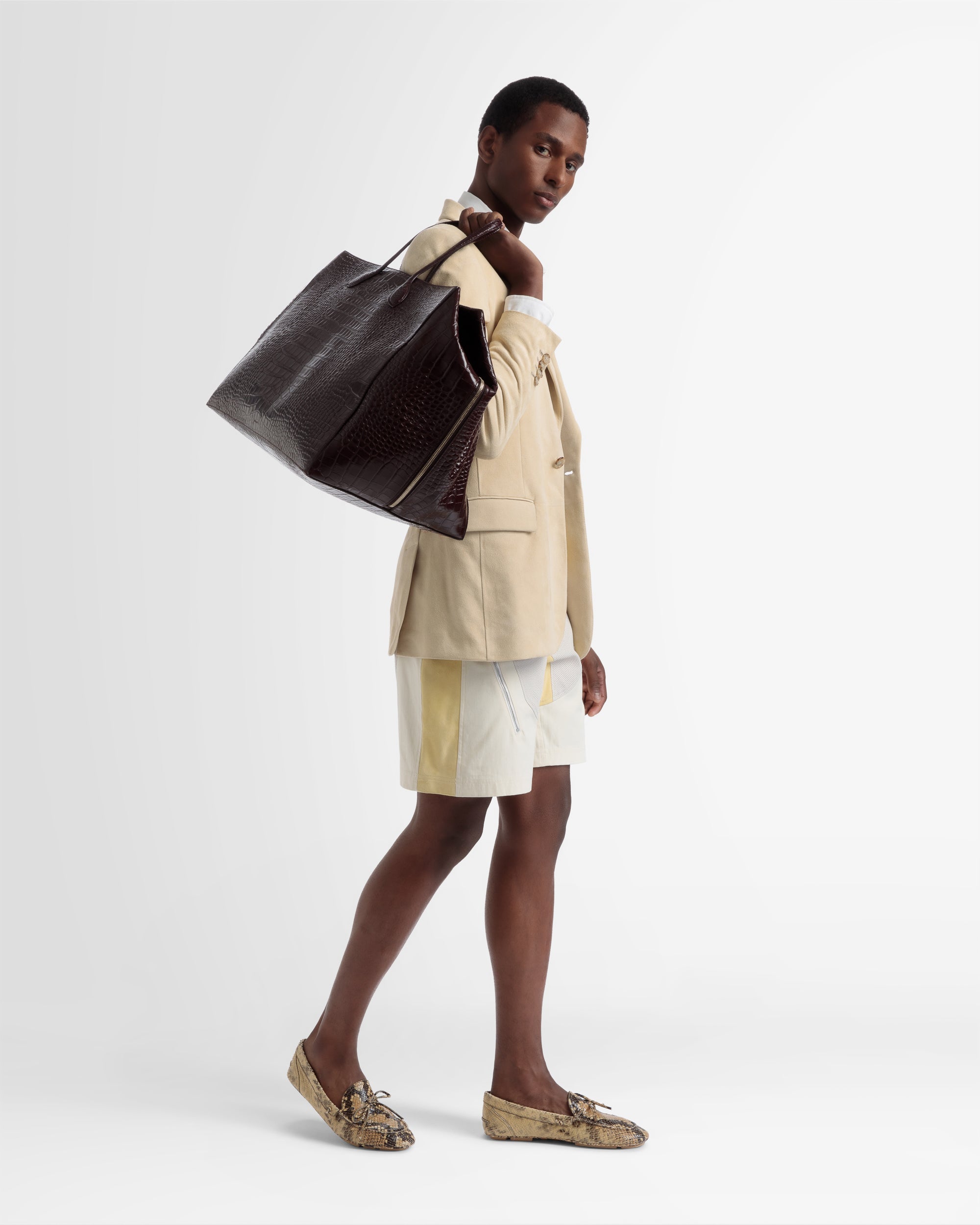 Cal ラージ ウィークエンドバッグ クロコダイルエンボス - 男性 - Bally - 02