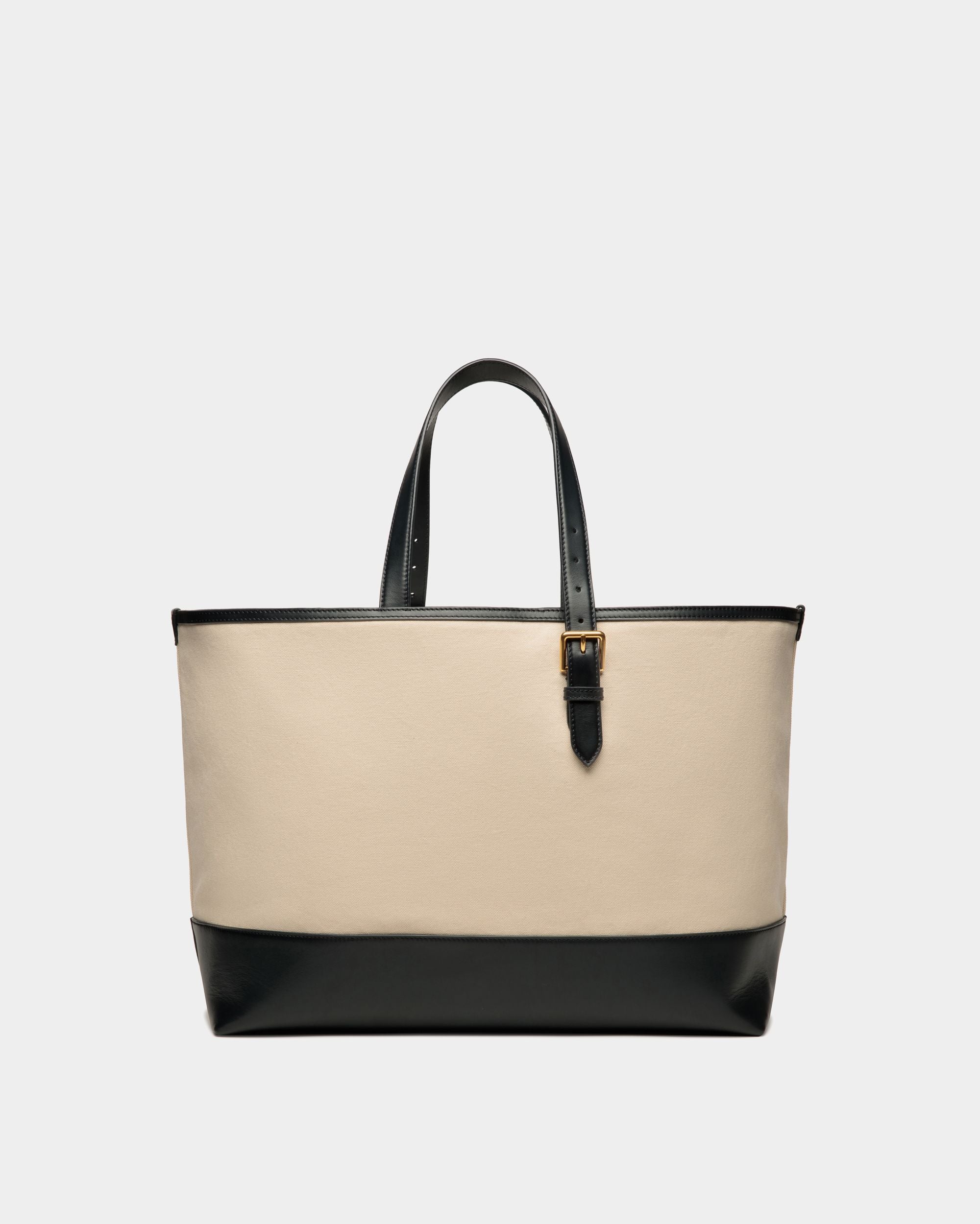Summer Capsule トートバッグ ナチュラル＆ネイビーブルー キャンバス＆レザー - 男性 - Bally - 02