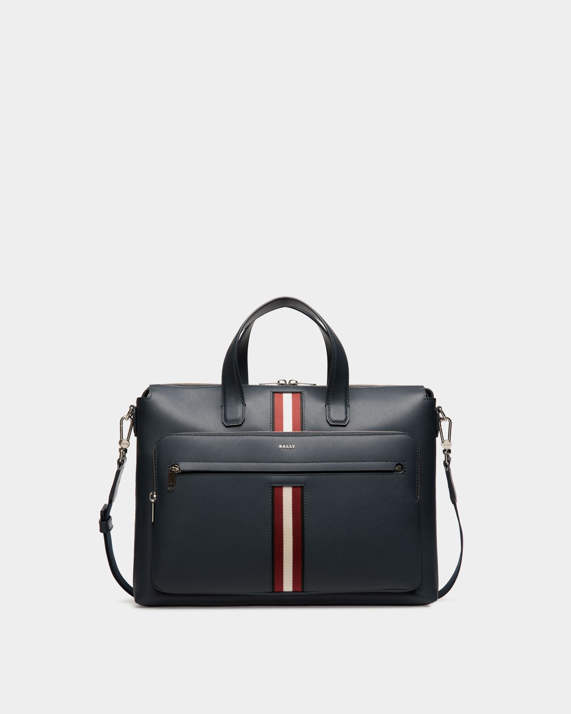 Brief Case In Blue  Leather - 男性 - Bally - 01