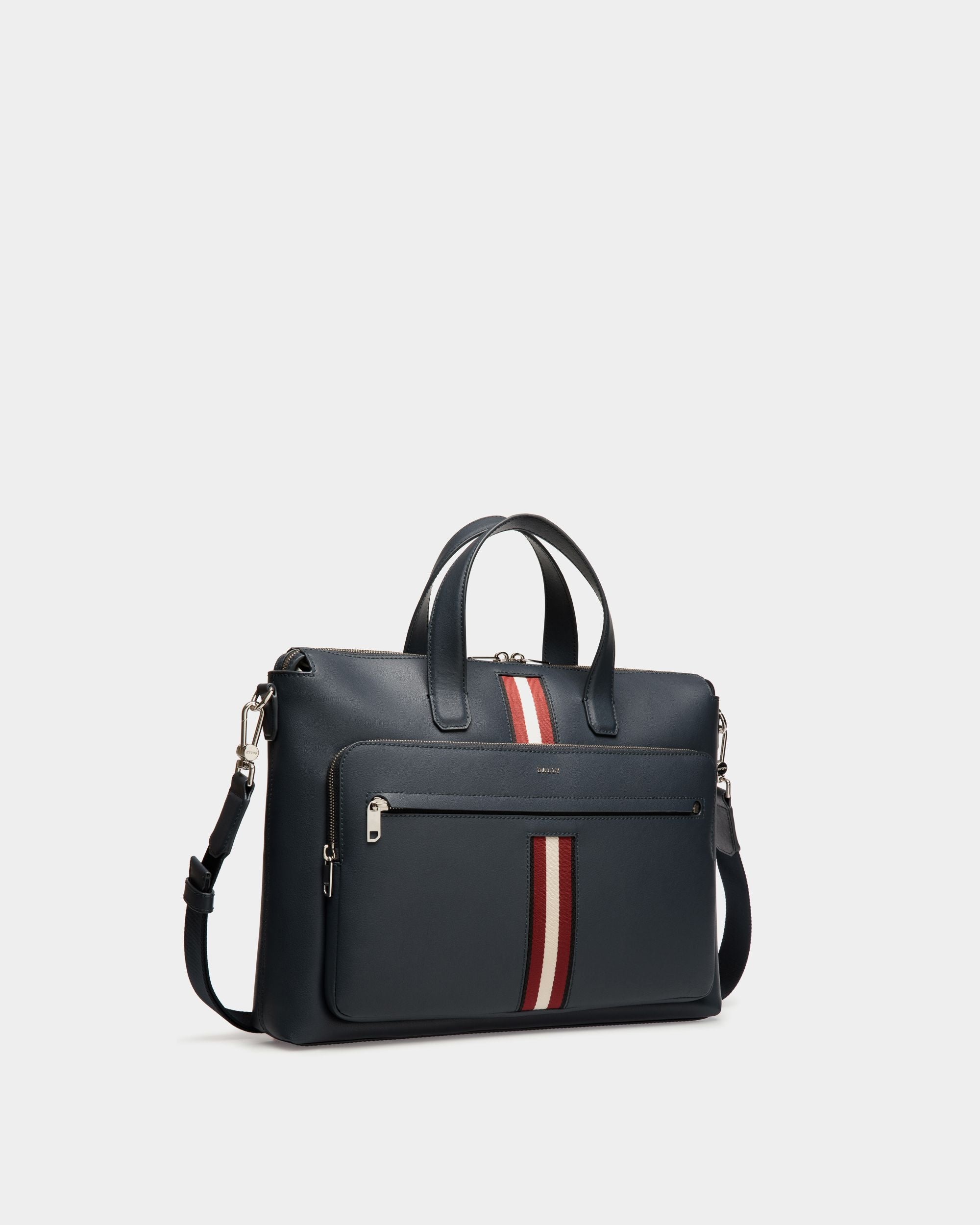 Brief Case In Blue  Leather - 男性 - Bally - 03