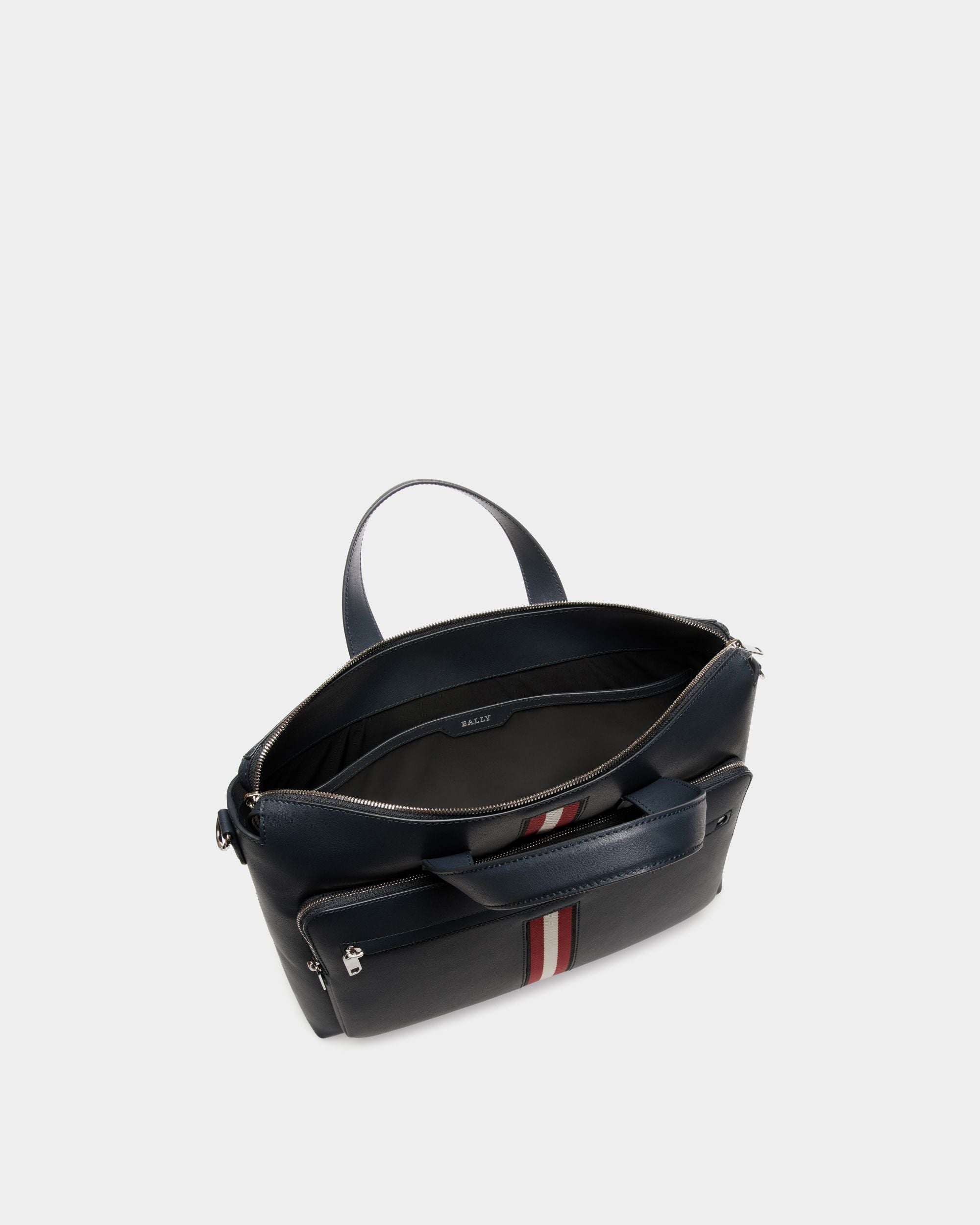 Brief Case In Blue  Leather - 男性 - Bally - 04