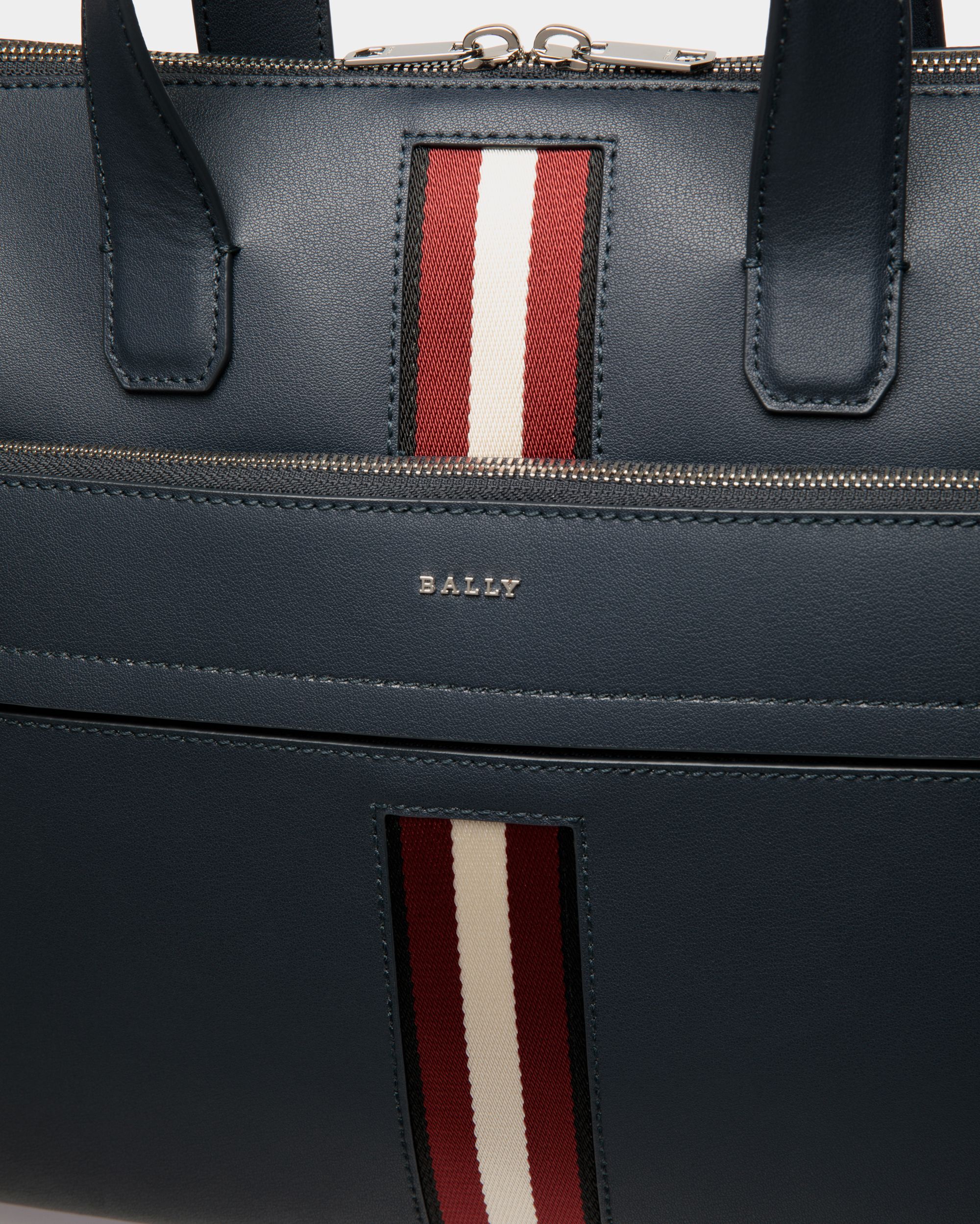 Brief Case In Blue  Leather - 男性 - Bally - 05