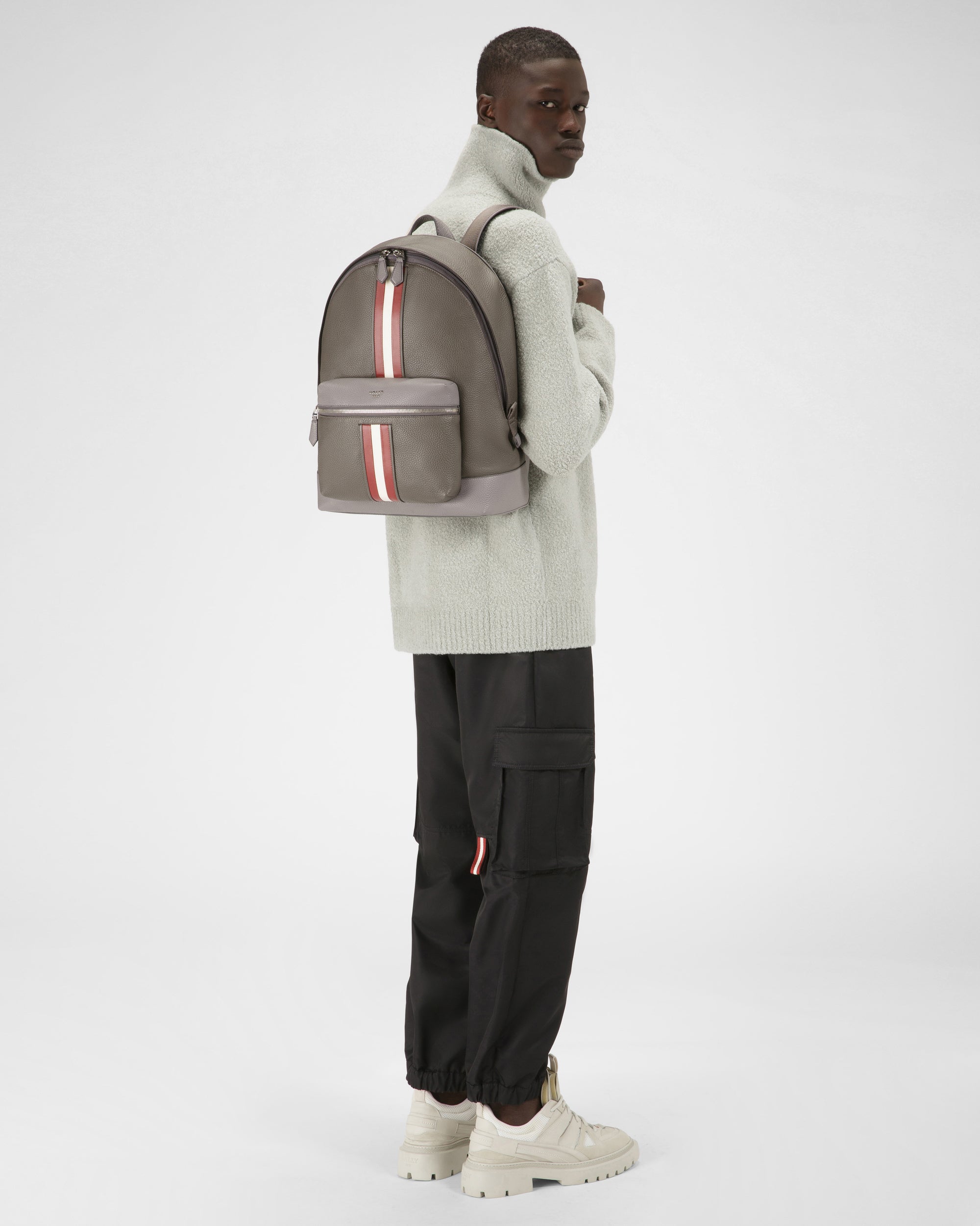 Harper アーミーグリーン レザー バックパック - 男性 - Bally - 06