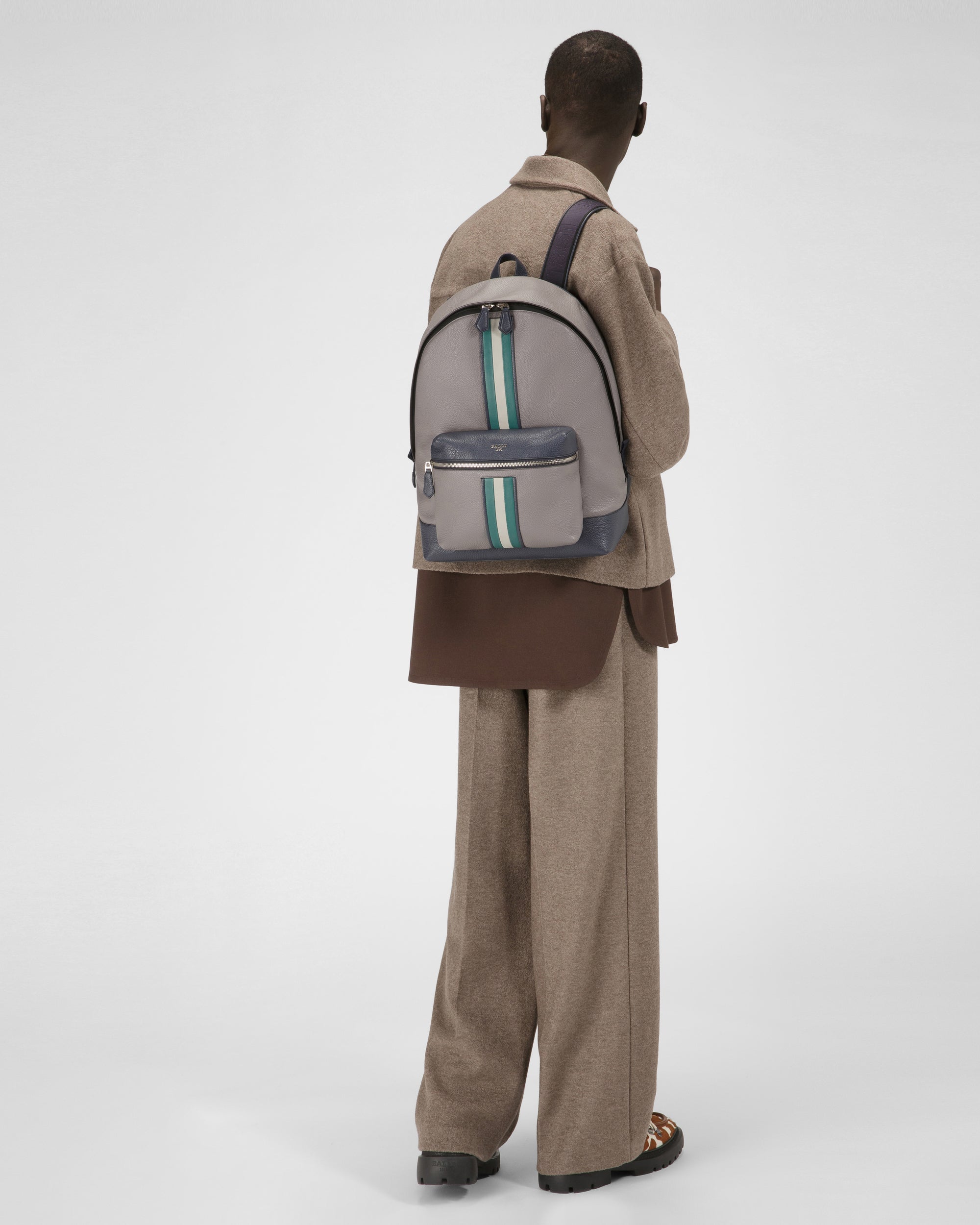 Harper グレー レザー バックパック - 男性 - Bally - 06