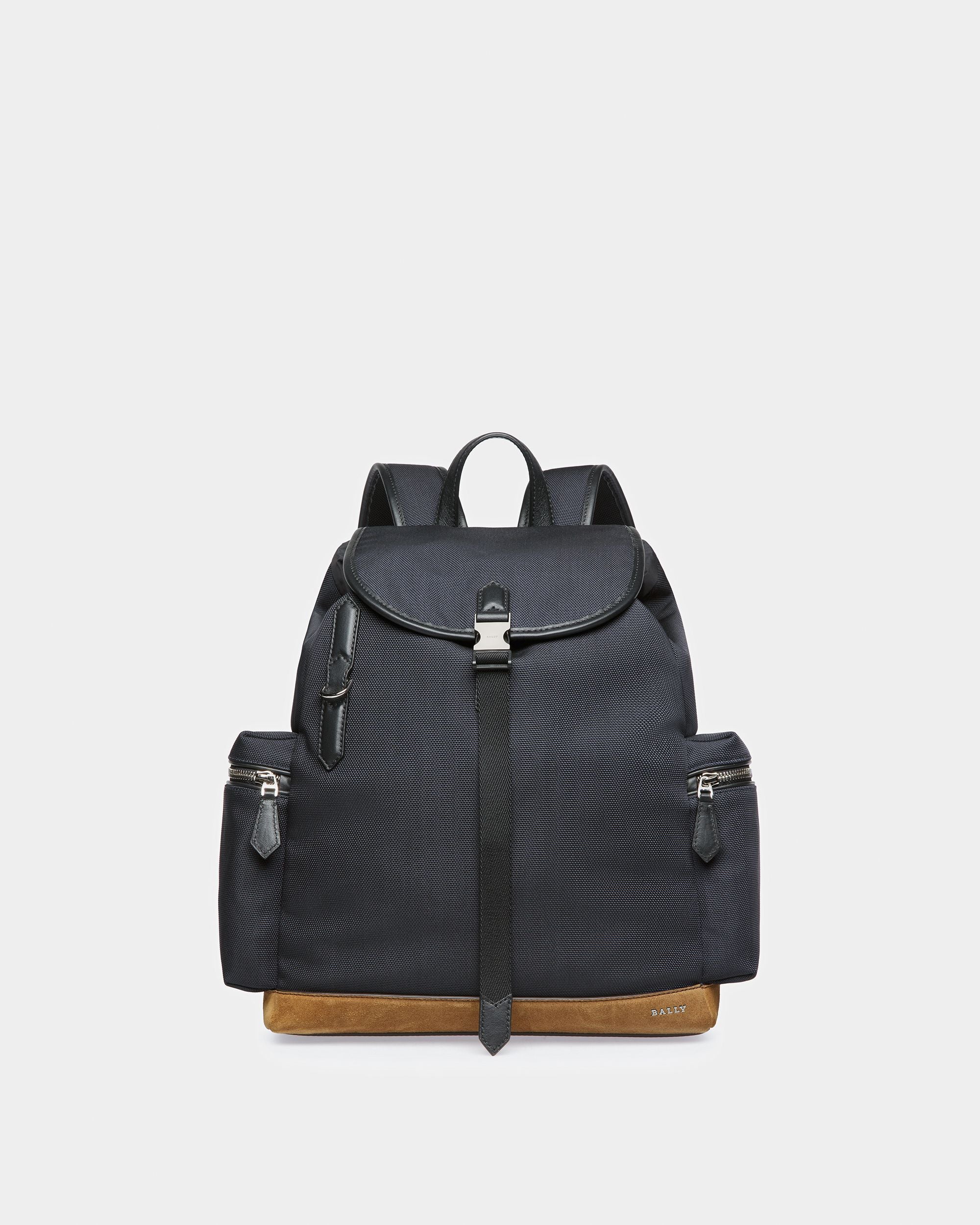 Cliford Small ミッドナイト レザー＆ナイロン バックパック - 男性 - Bally - 01