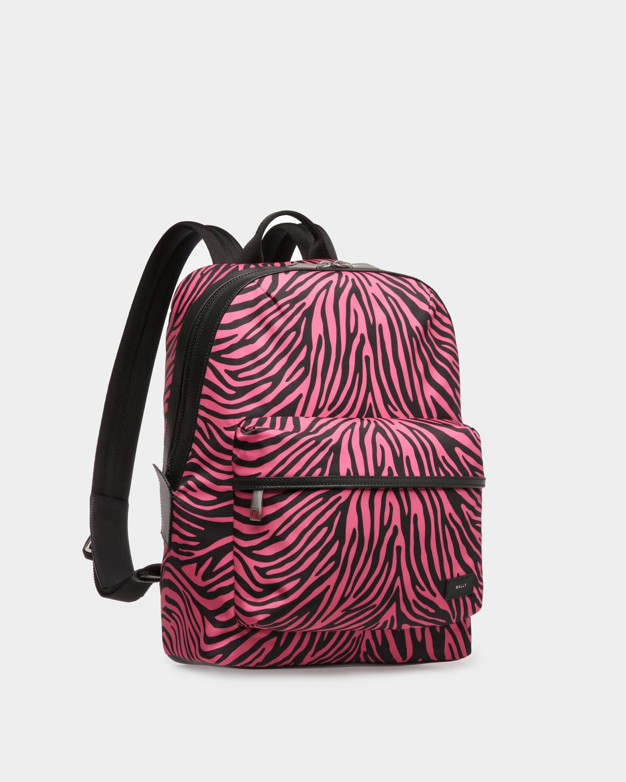 Zebra Crossing バックパック ピンク＆ブラック ファブリック＆ナイロン - 男性 - Bally - 03