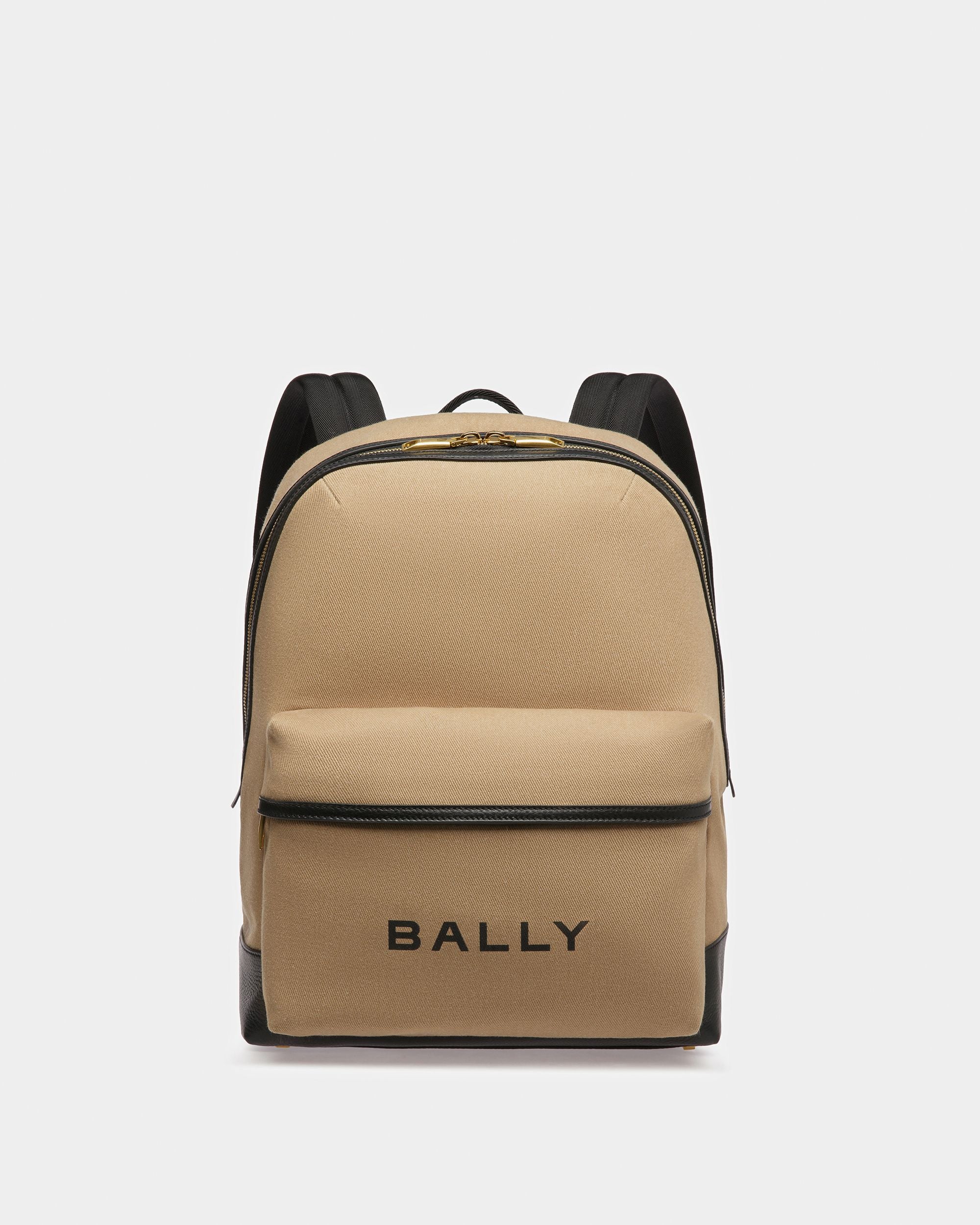 Bar バックパック サンド＆ブラック ファブリック＆レザー - 男性 - Bally - 01