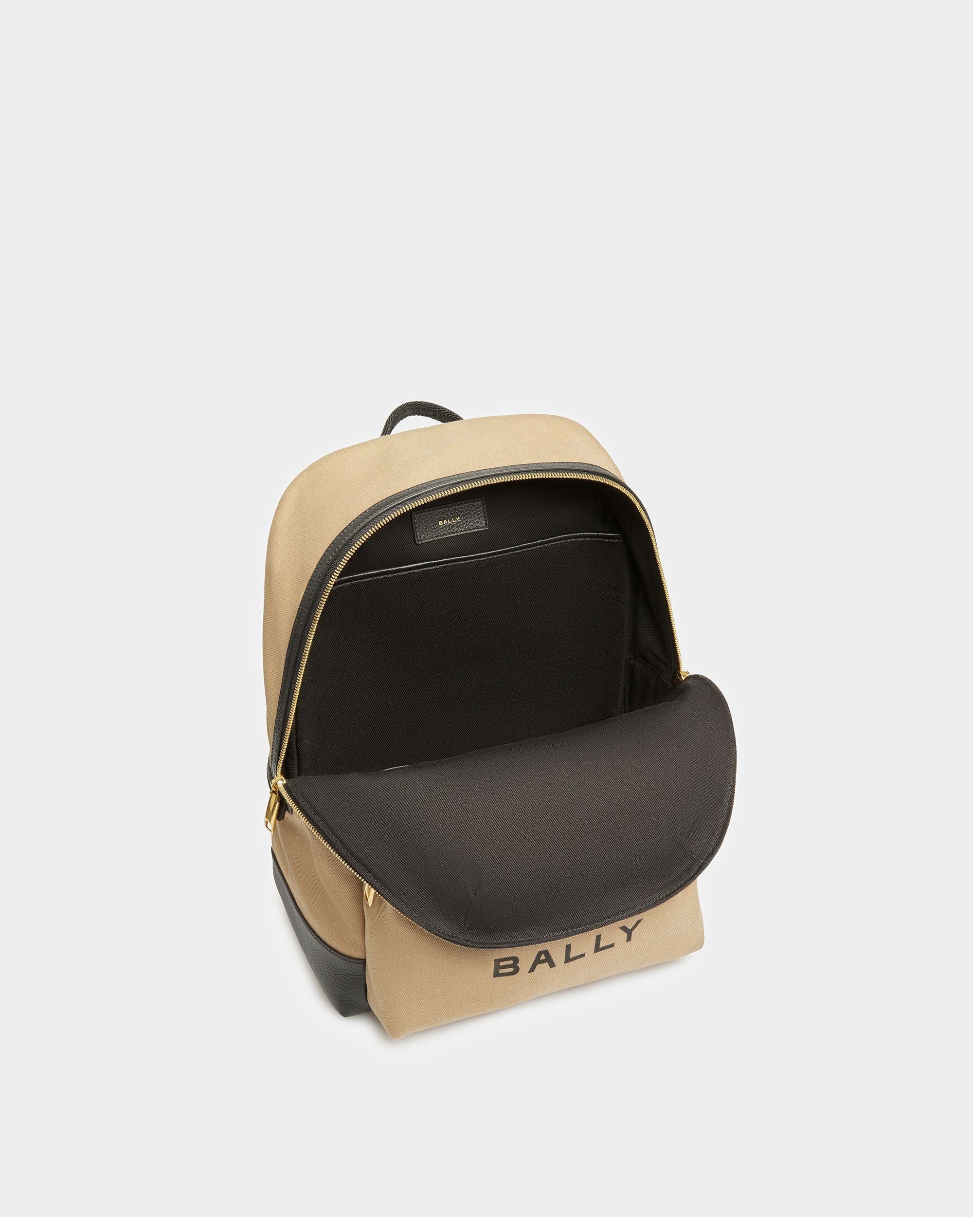 Bar バックパック サンド＆ブラック ファブリック＆レザー - 男性 - Bally - 05