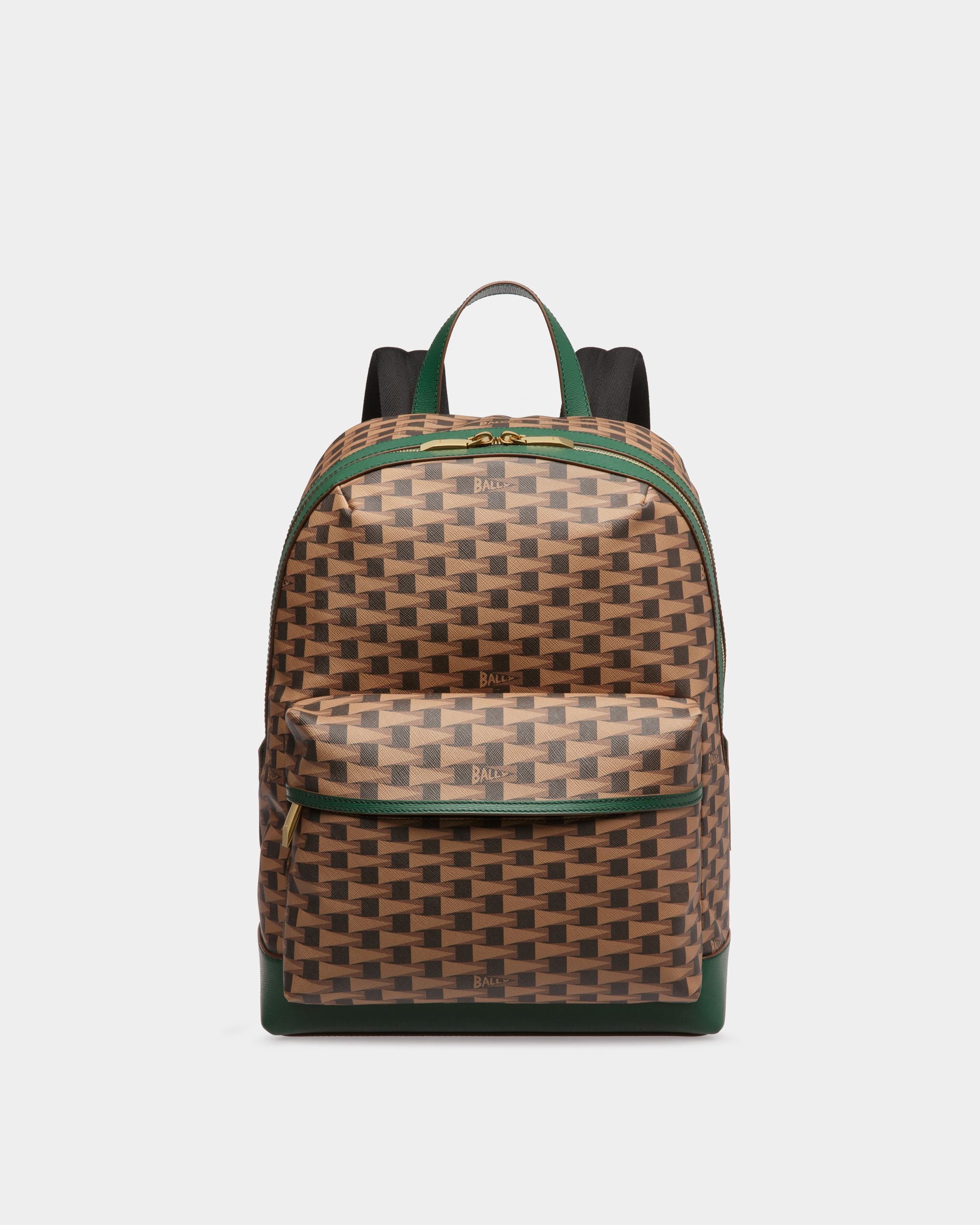 Pennant バックパック デザートブラウン＆カーキ レザー＆TPU - 男性 - Bally - 01