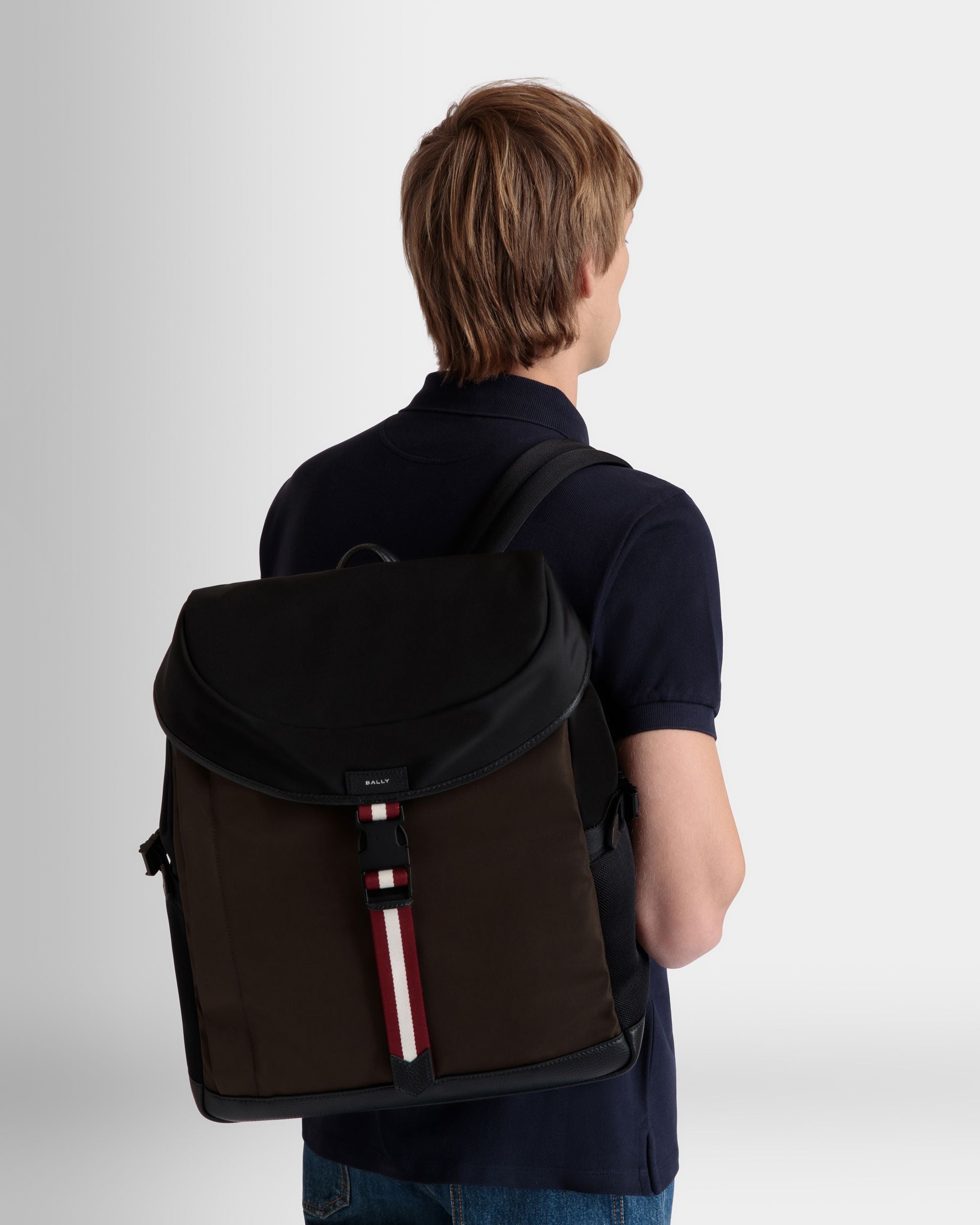 Code バックパック ミリタリーグリーン＆ブラック ナイロン - 男性 - Bally - 02