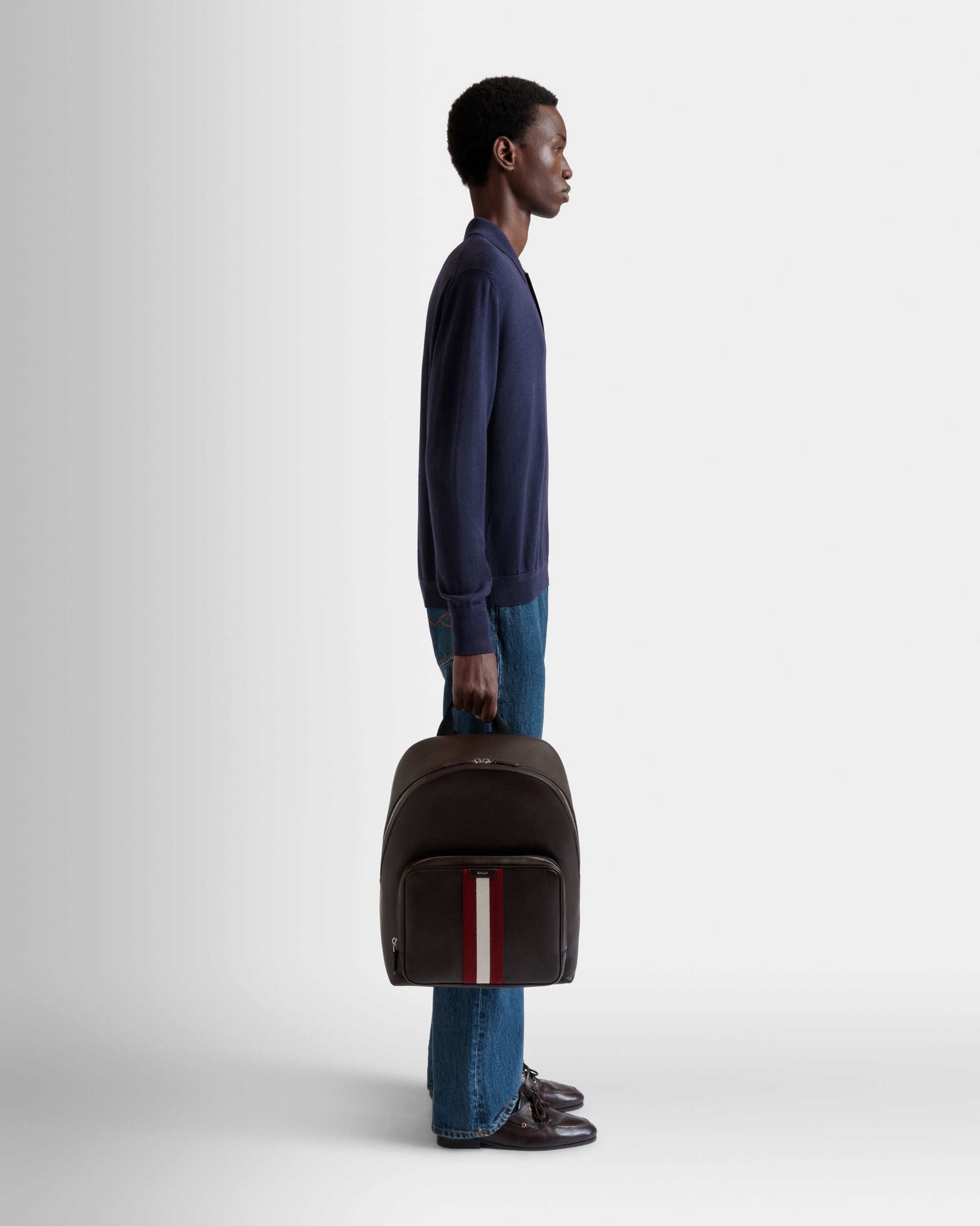 Code バックパック エバノブラウン レザー - 男性 - Bally - 02