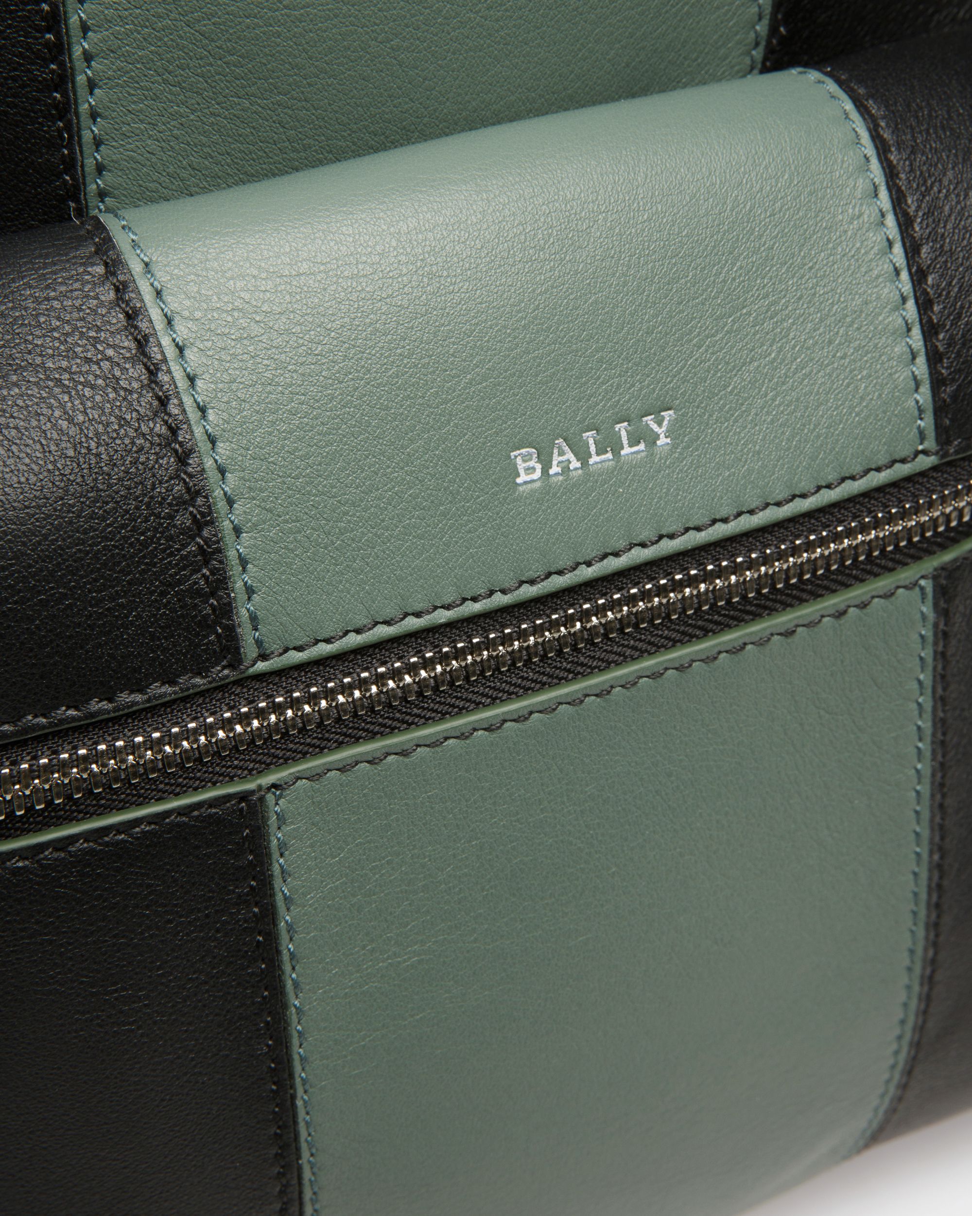Harper ブラック＆グリーン レザー バックパック - 男性 - Bally - 05