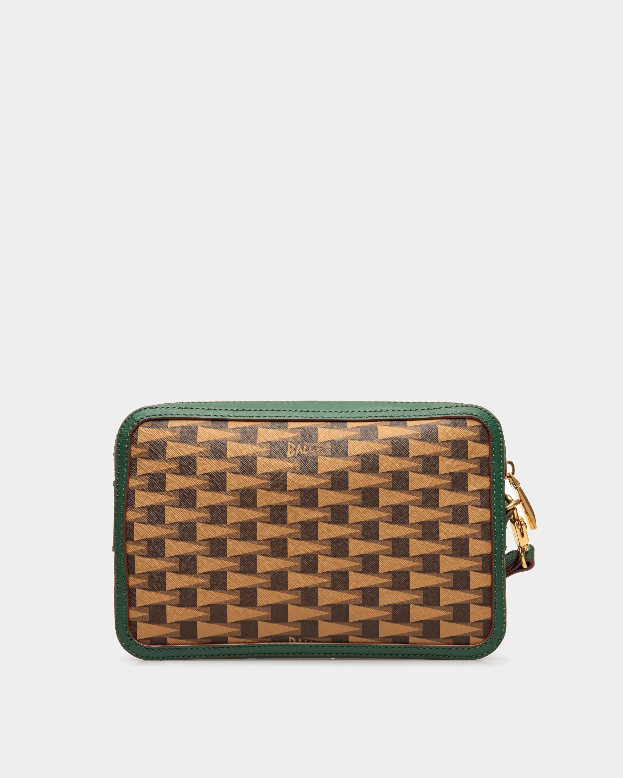 Pennant クラッチ デザートブラウン＆ケリーグリーン レザー＆TPU - 男性 - Bally - 02