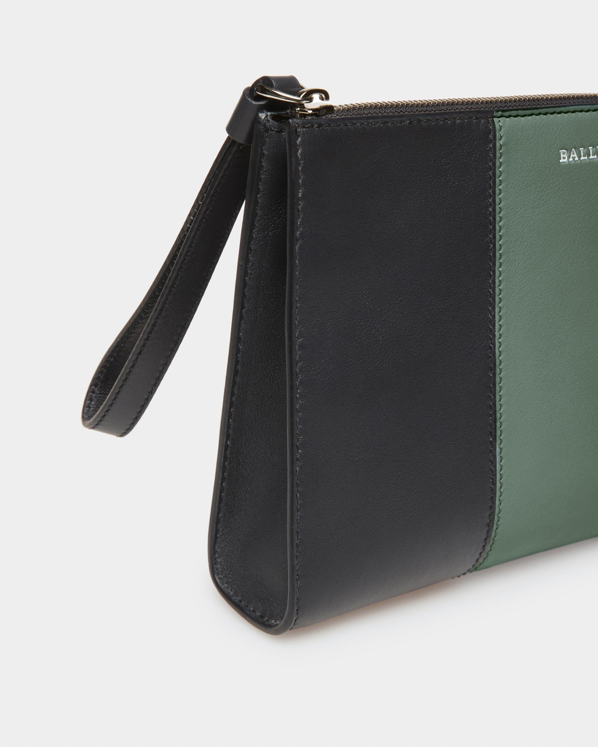 Haig ブラック＆グリーン レザー クラッチバッグ - 男性 - Bally - 05