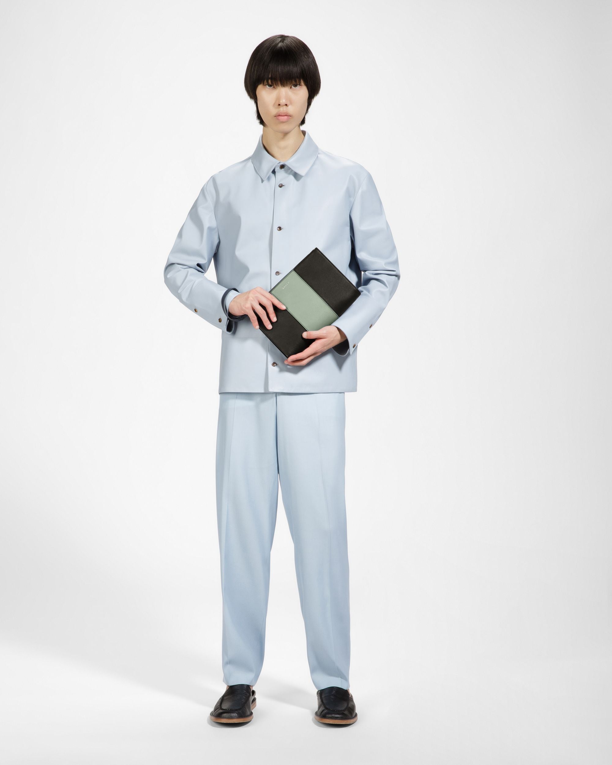 Haig ブラック＆グリーン レザー クラッチバッグ - 男性 - Bally - 06