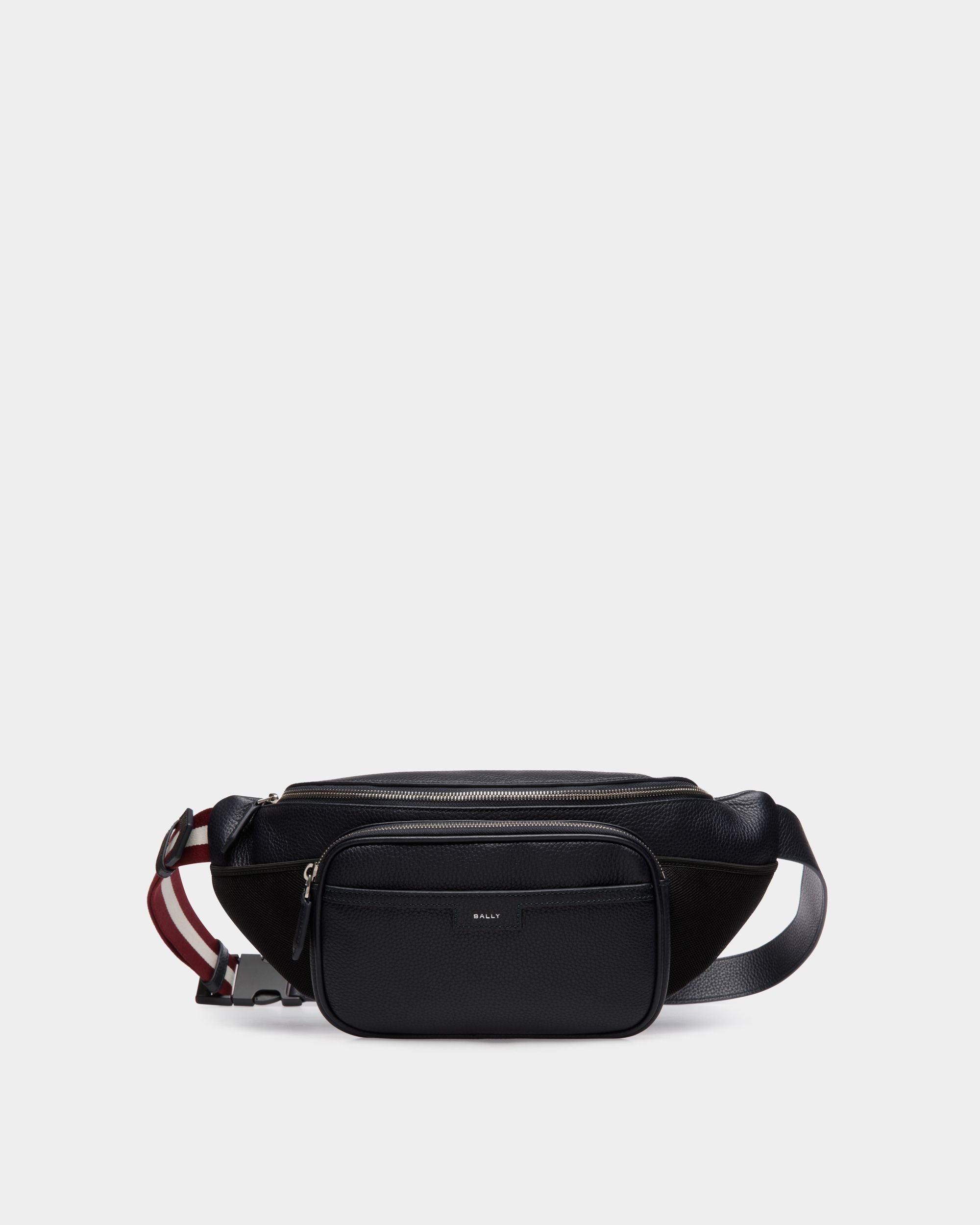 Code Shoulder Bag In Blue Leather - 男性 - Bally - 01