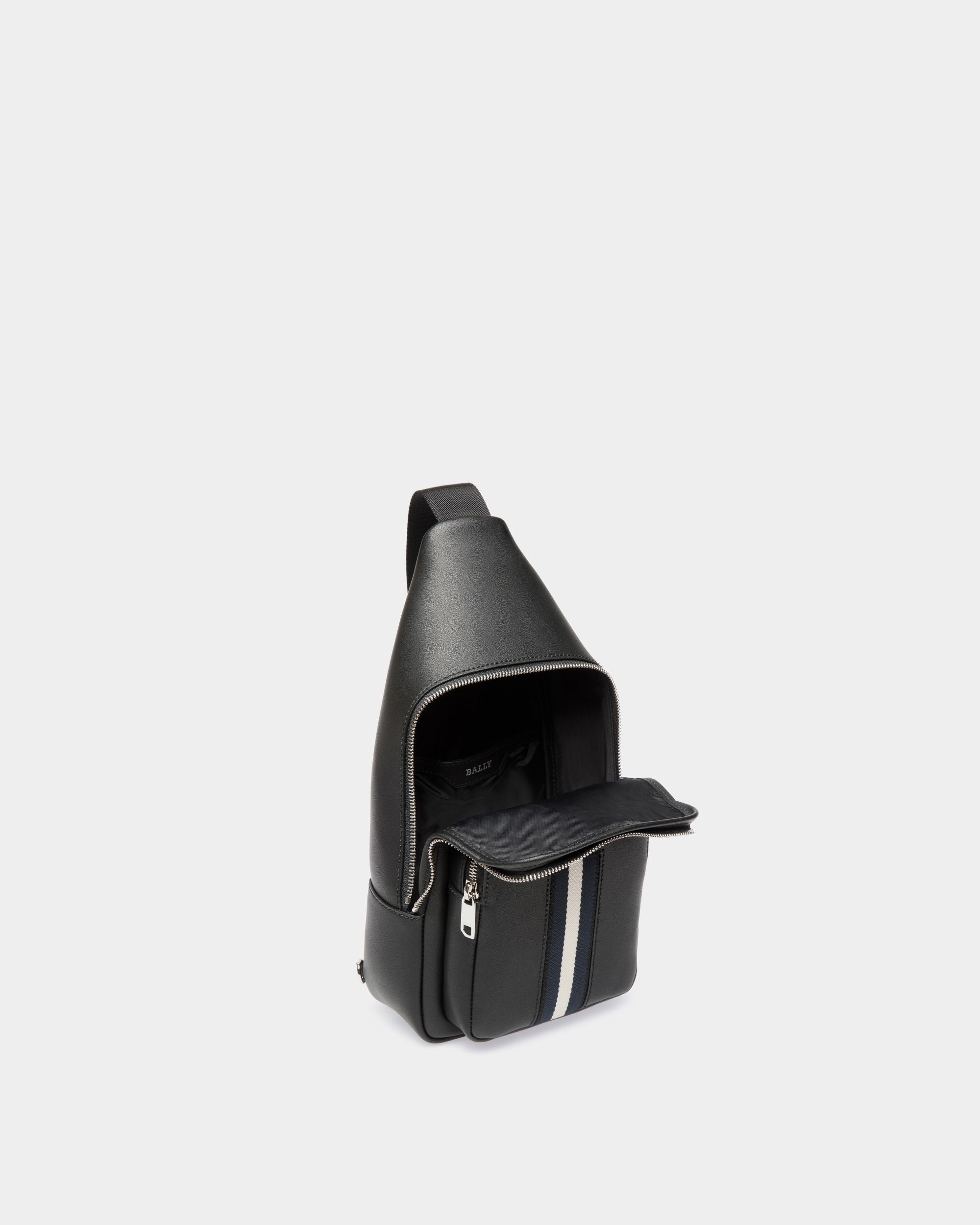 Shoulder Bag In Black Leather - 男性 - Bally - 04
