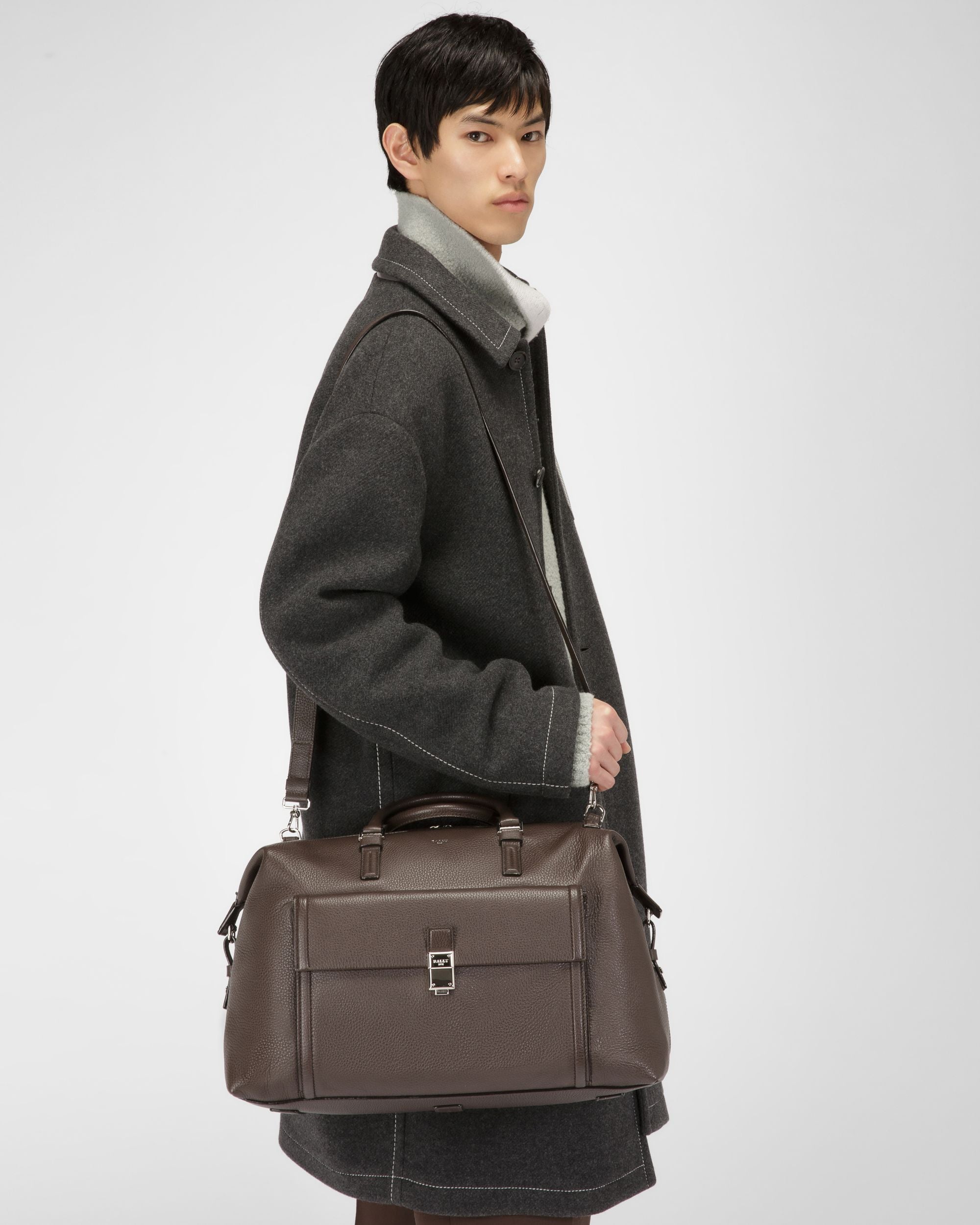 Sandri エボニーブラウン レザー ウィークエンドバッグ - 男性 - Bally - 02
