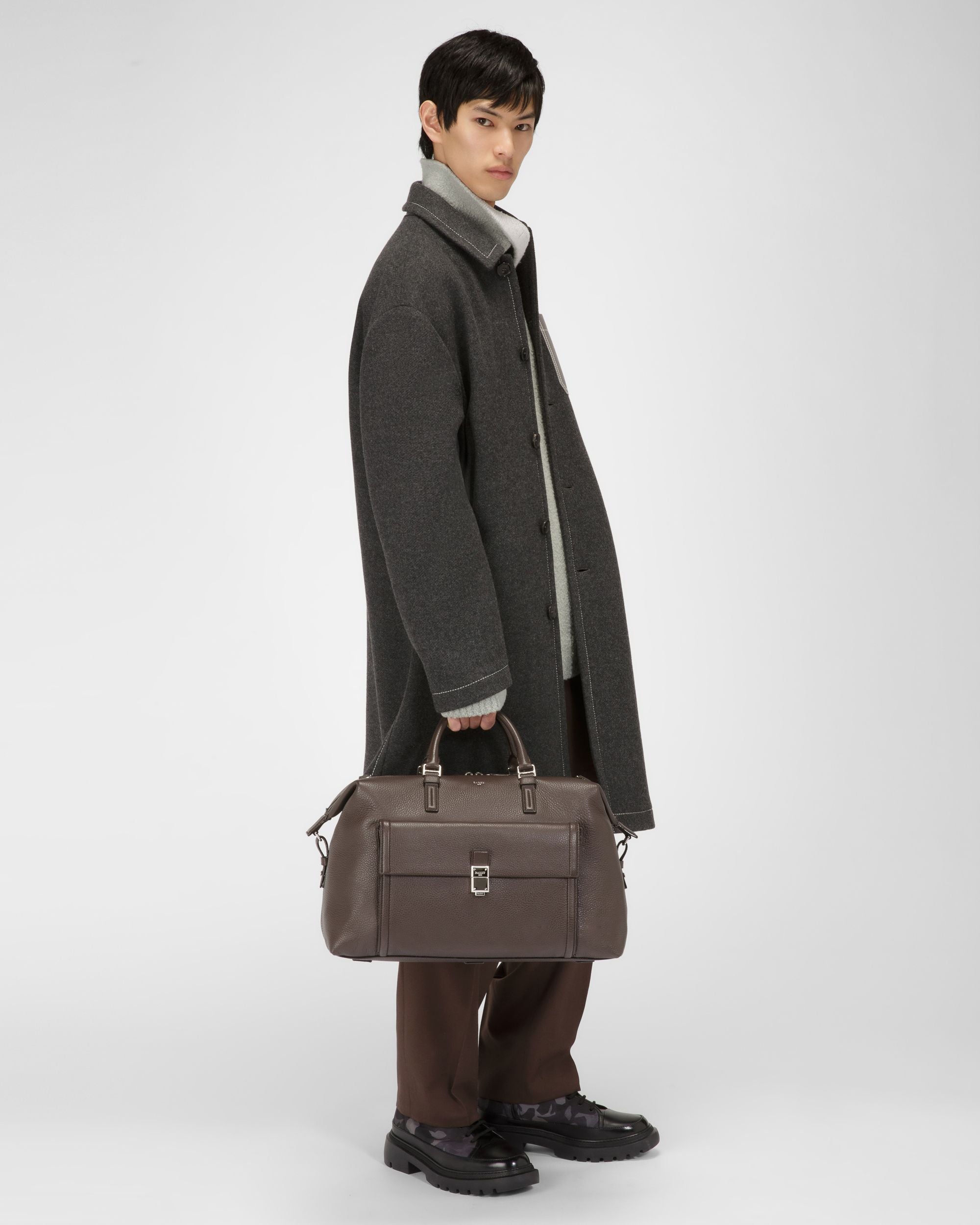 Sandri エボニーブラウン レザー ウィークエンドバッグ - 男性 - Bally - 06