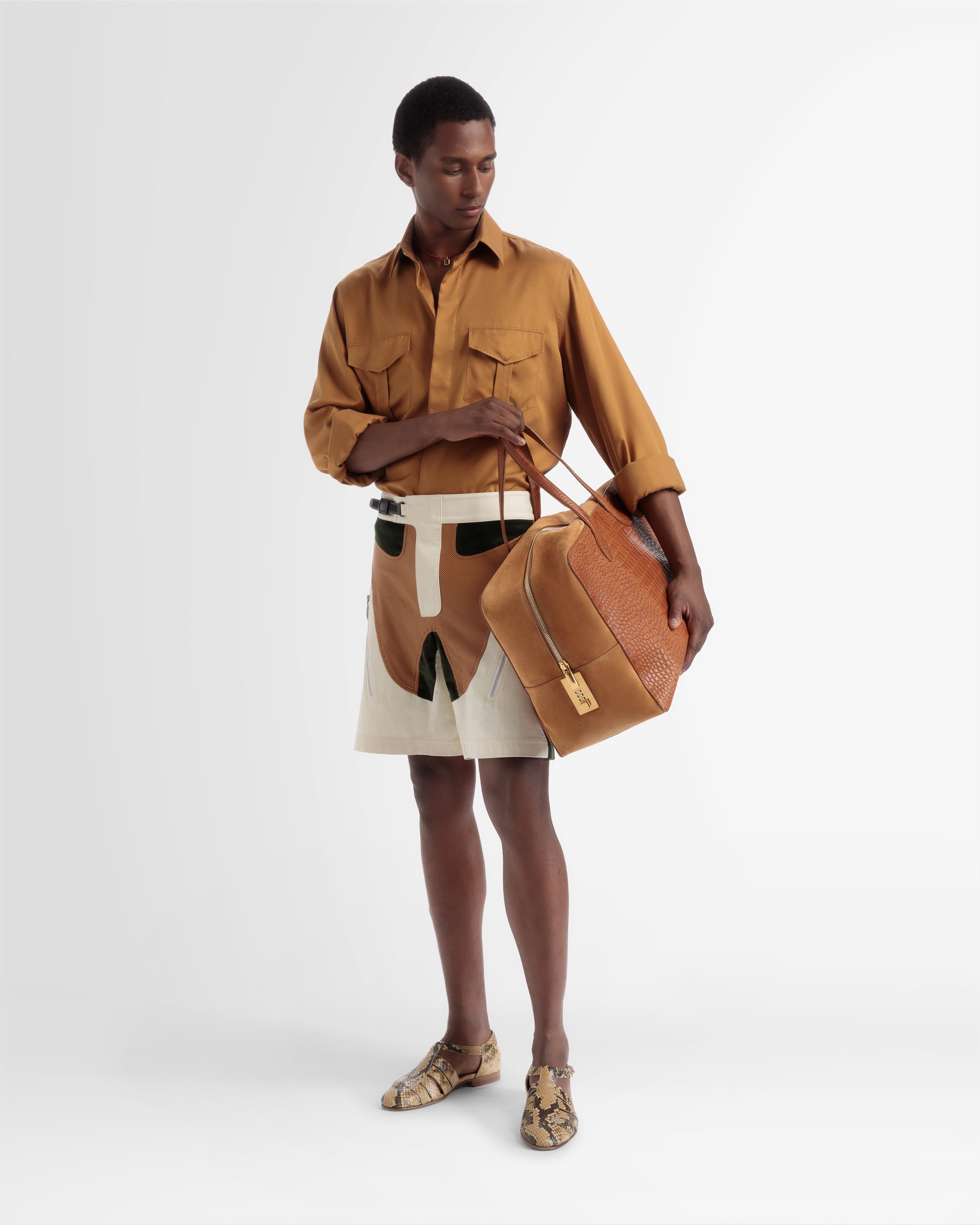 Lago ラージ ウィークエンドバッグ クロコダイルエンボス - 男性 - Bally - 02
