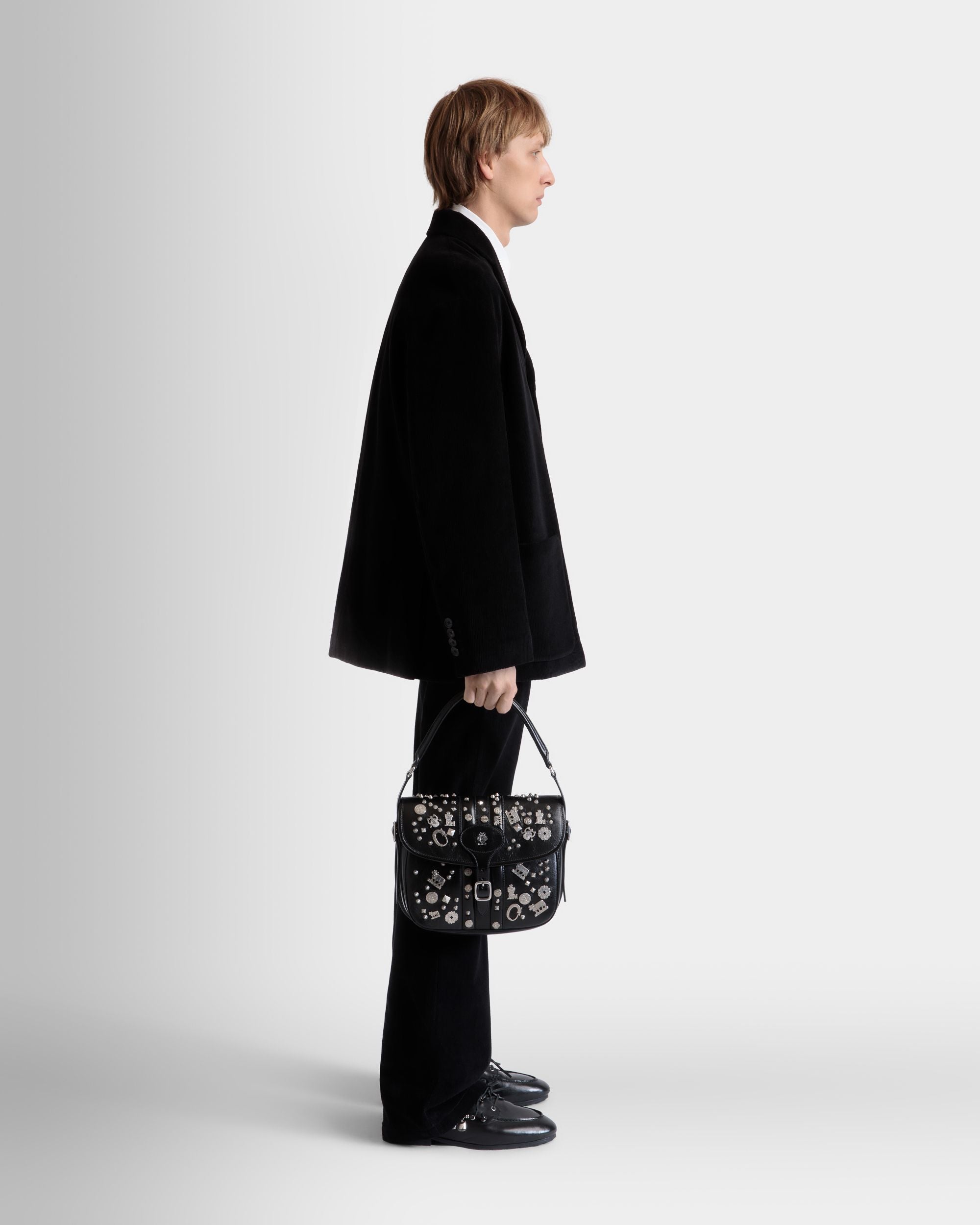 Beckett クロスボディバッグ ブラック レザー スイススタッズ - 男性 - Bally - 02
