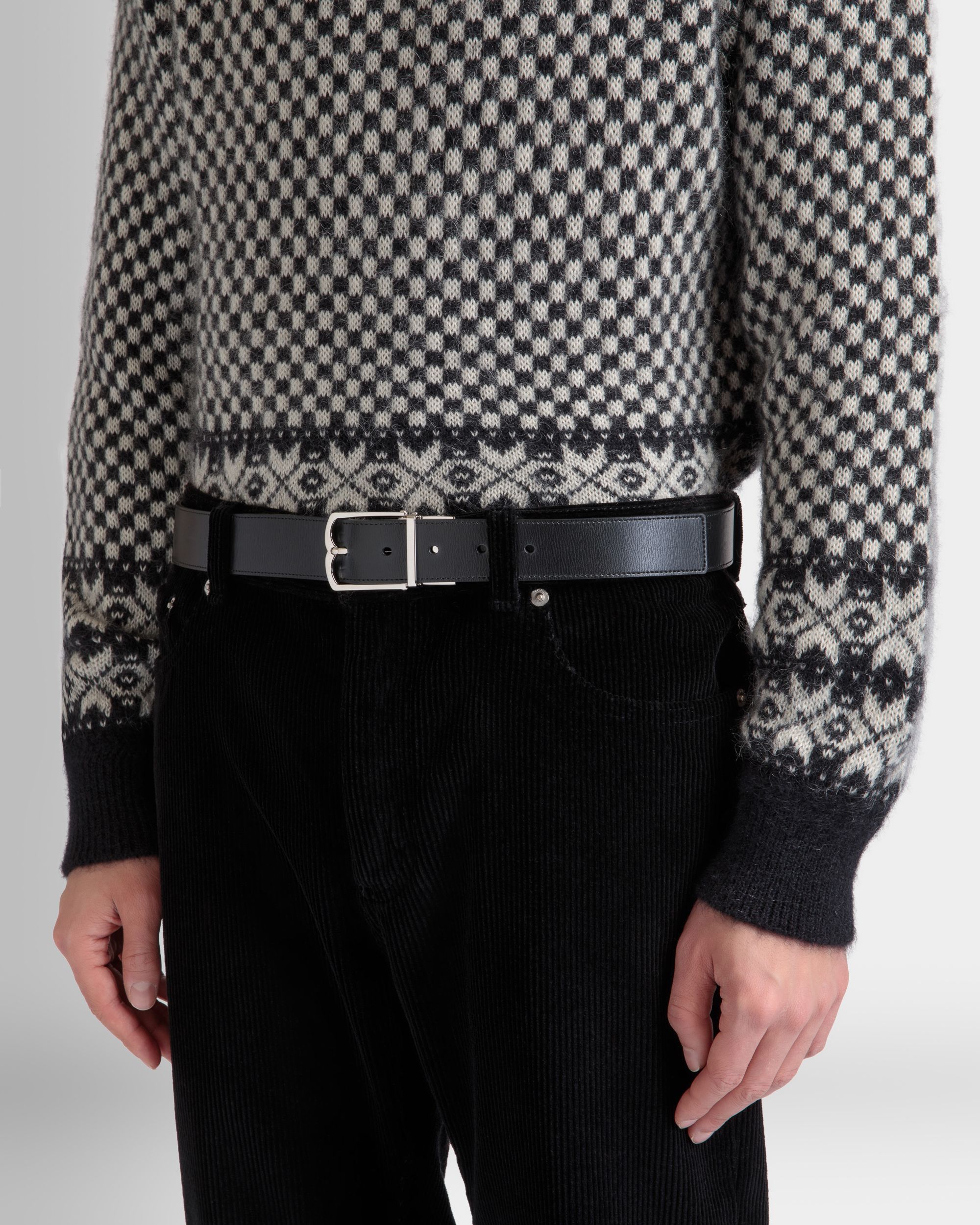 Country 35mm リバーシブル＆アジャスタブル ベルト ブラック レザー - 男性 - Bally - 04